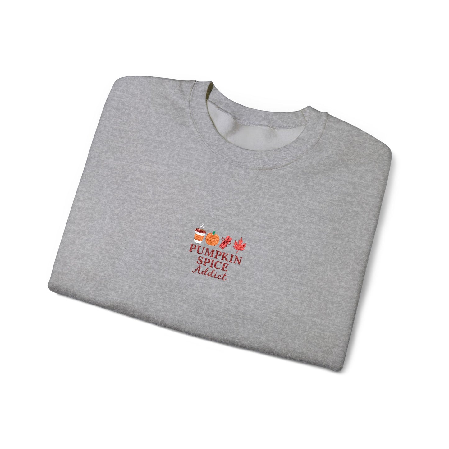 Pumpkin Spice Addict Embroidered Crewneck Sweatshirt