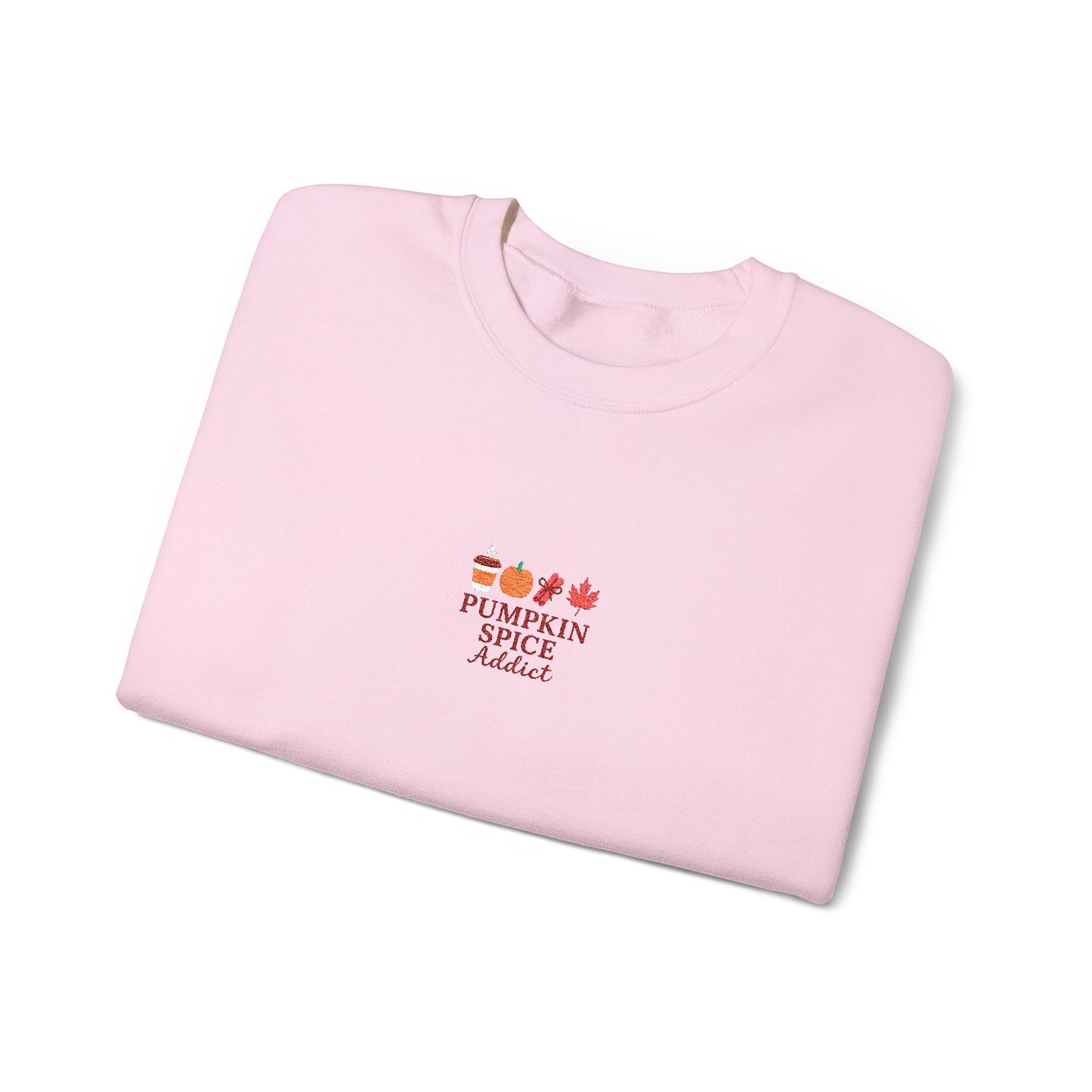 Pumpkin Spice Addict Embroidered Crewneck Sweatshirt