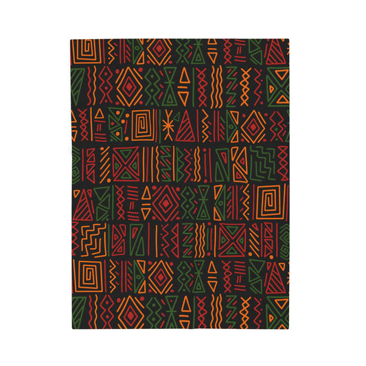 Kente Cloth Velveteen Plush Blanket