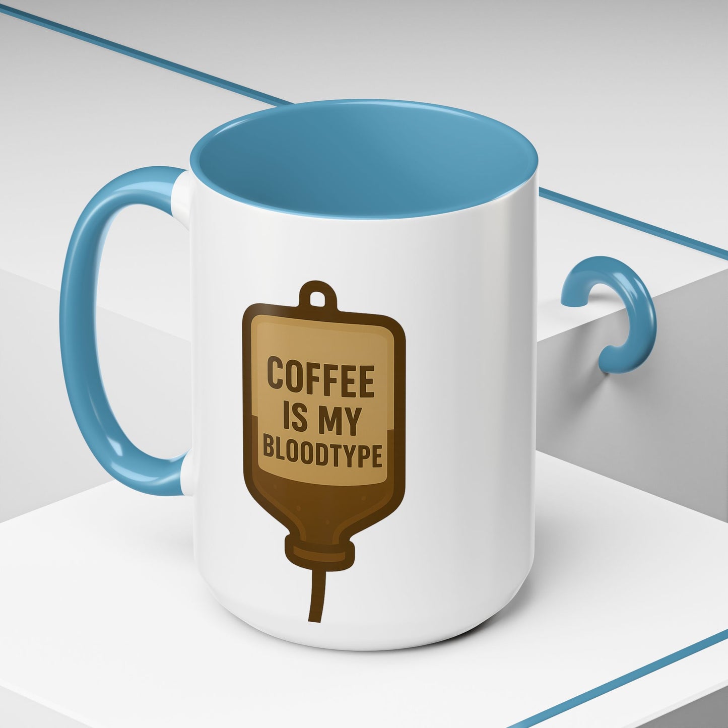 Coffee Is My Blood Type Accent Mug (11, 15oz)