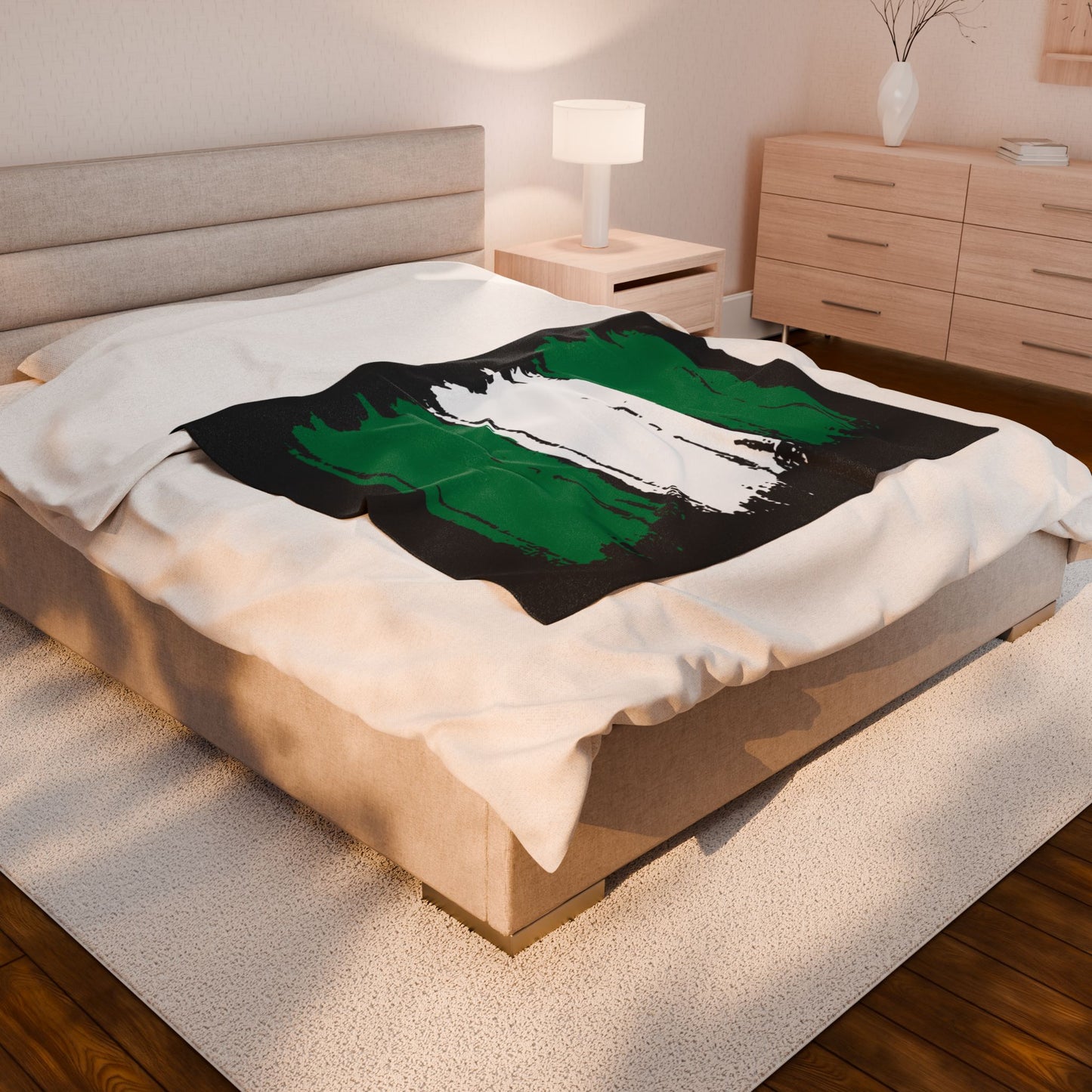 Nigerian Painted Flag Velveteen Plush Blanket