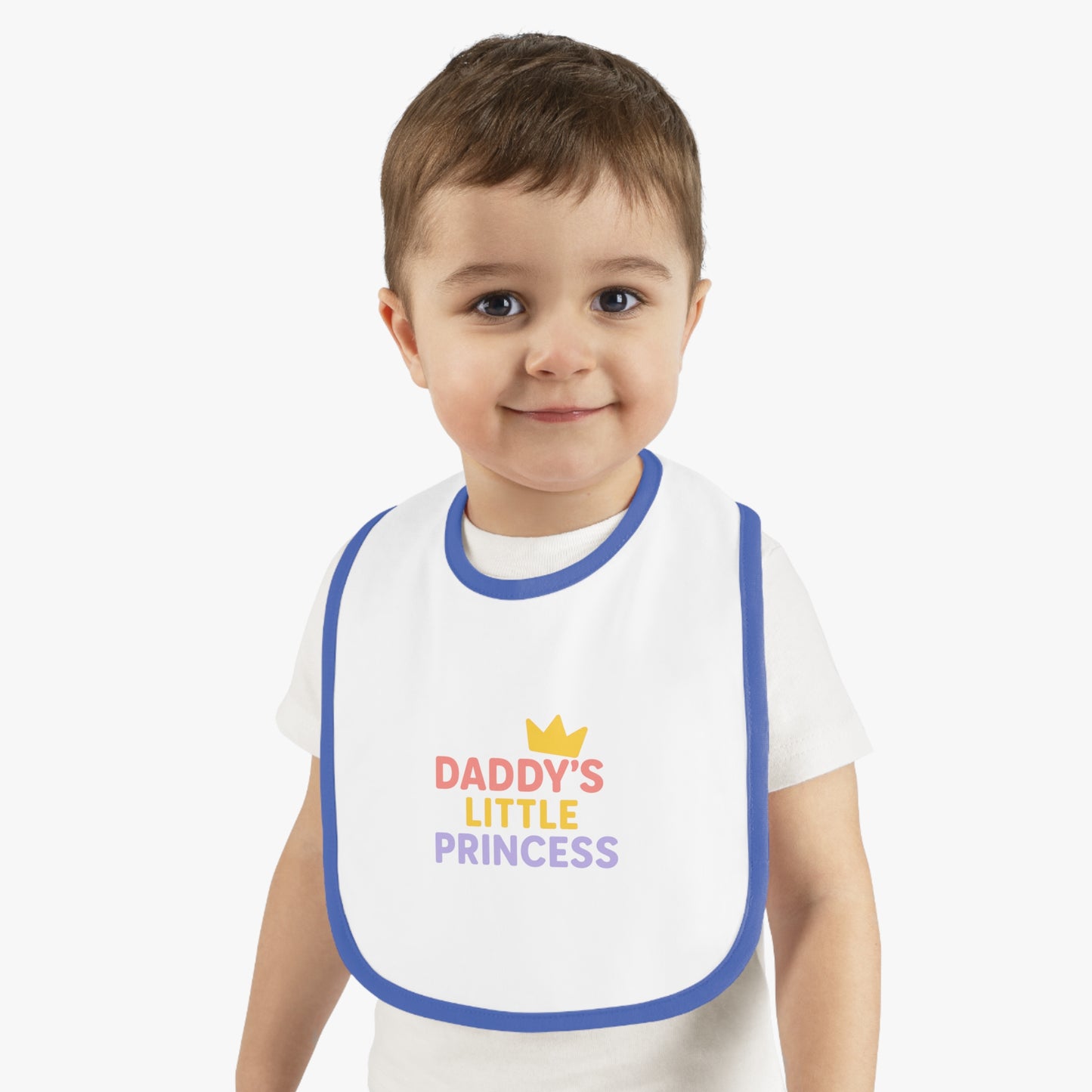 Daddy's Little Princess Baby Bib with Contrast Trim