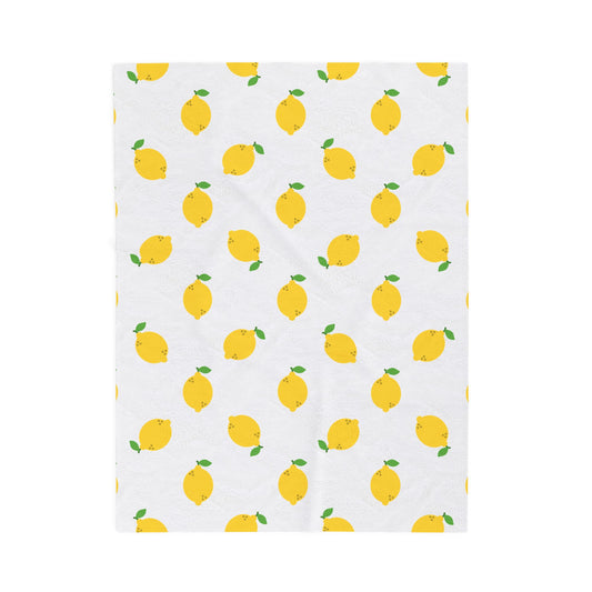 Lemon Obsession Velveteen Plush Blanket