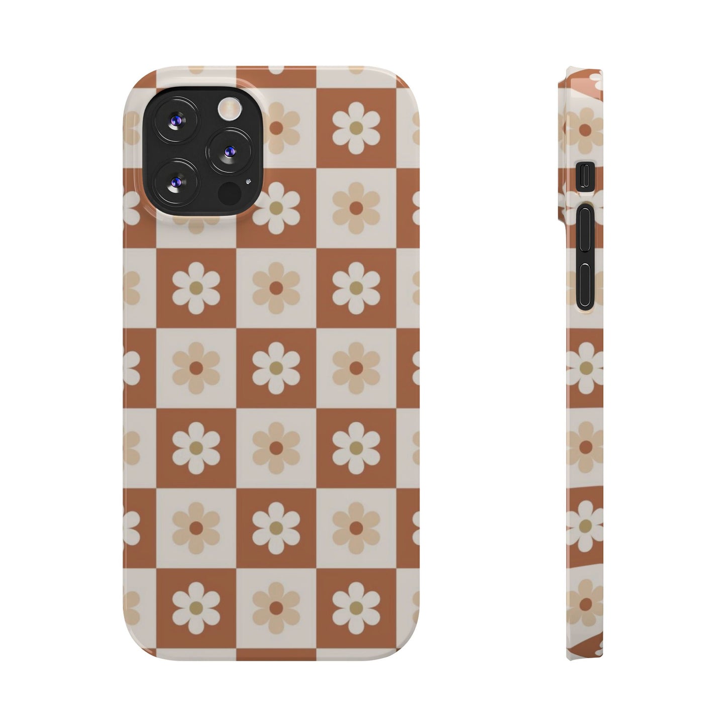 Autumn Checkered Floral Slim iPhone Case