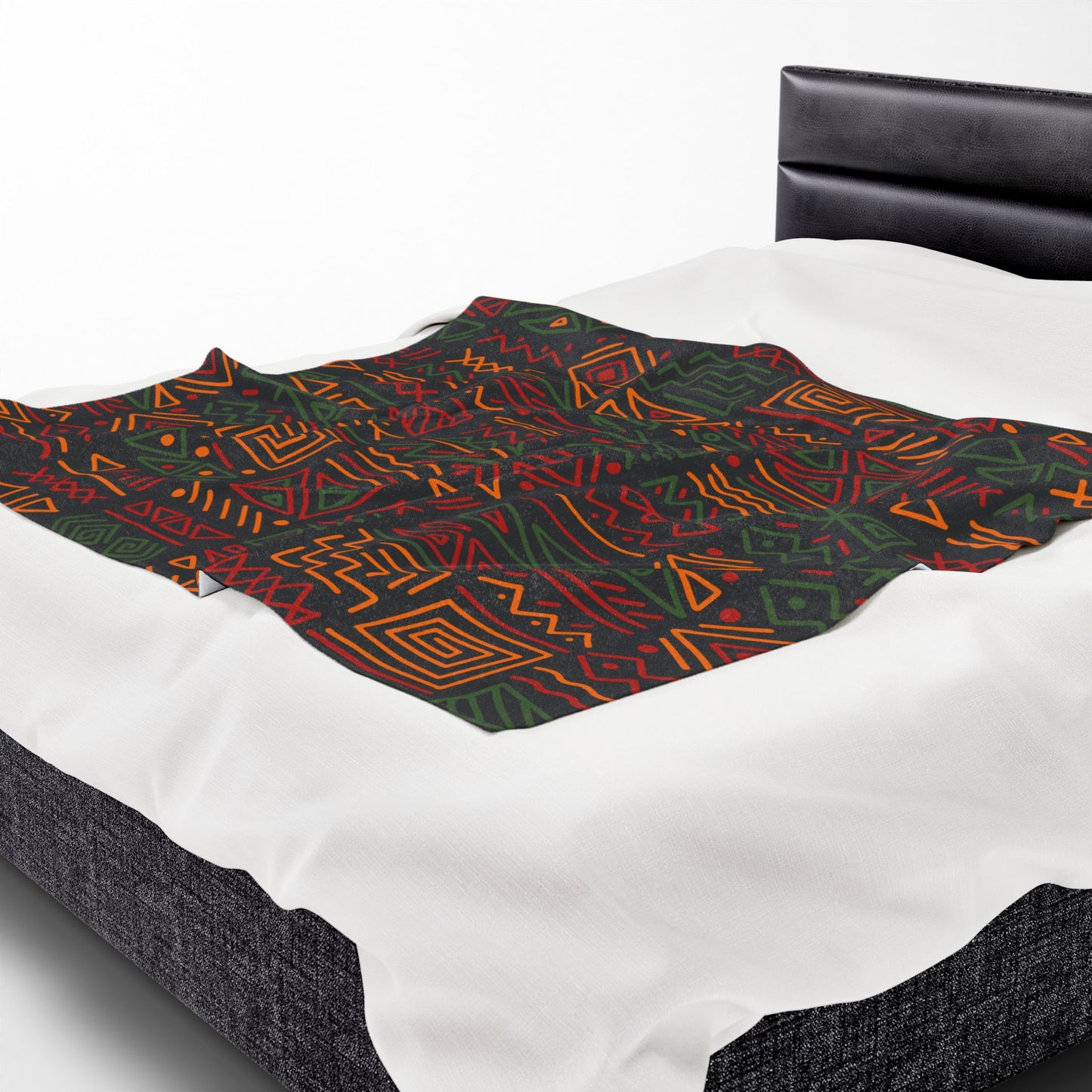 Kente Cloth Velveteen Plush Blanket