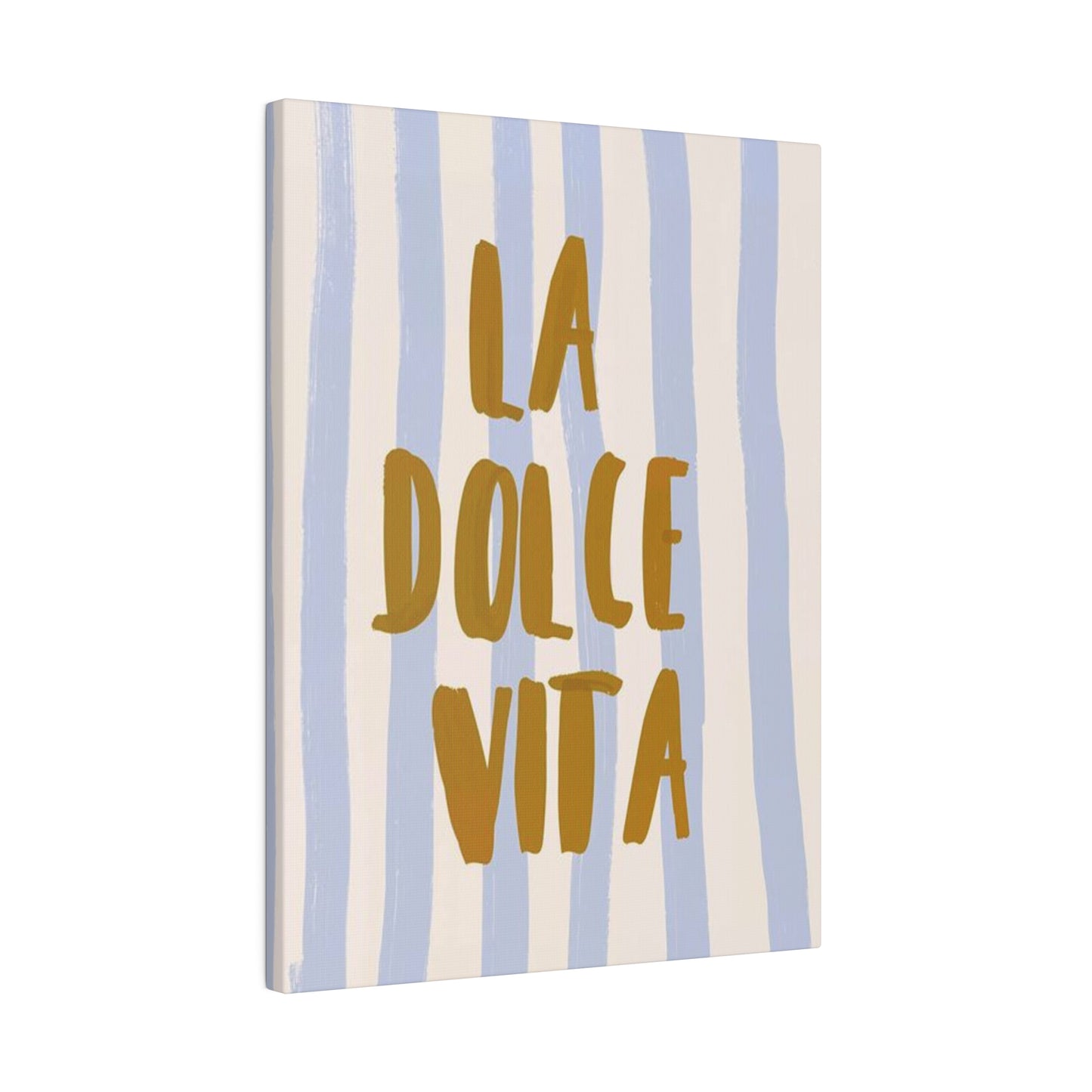 La Dolce Vita Blue Striped Matte Canvas, Stretched