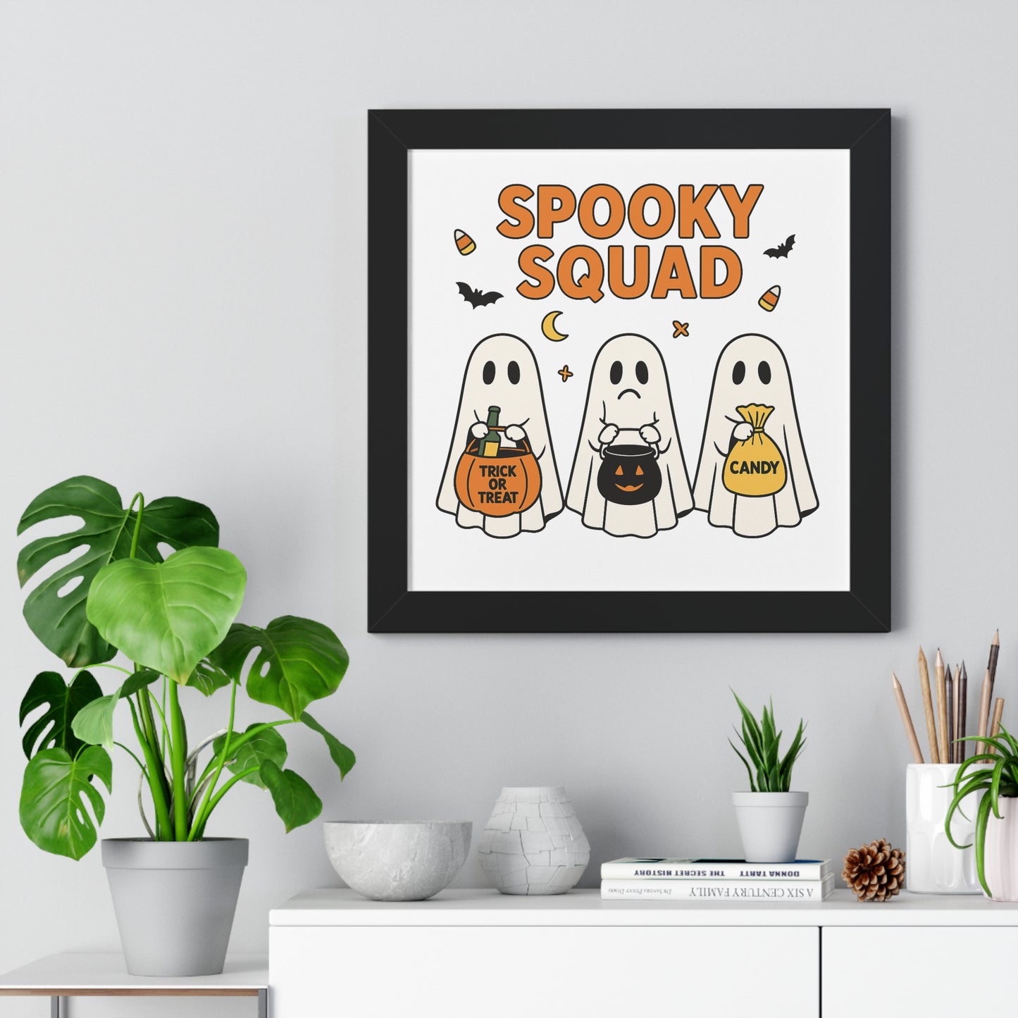 Spooky Squad Trick or Treat Framed Poster (Black or White Frame)