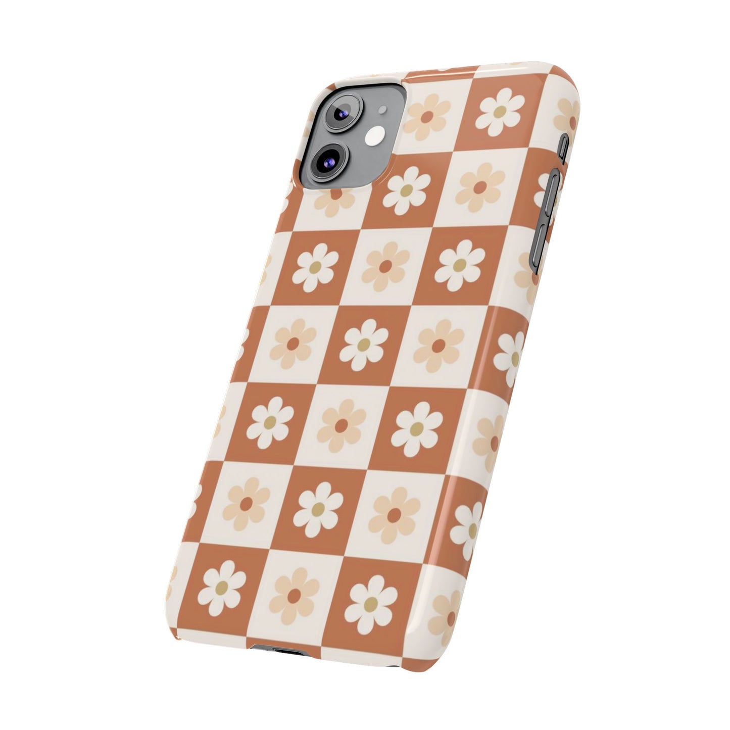 Autumn Checkered Floral Slim iPhone Case