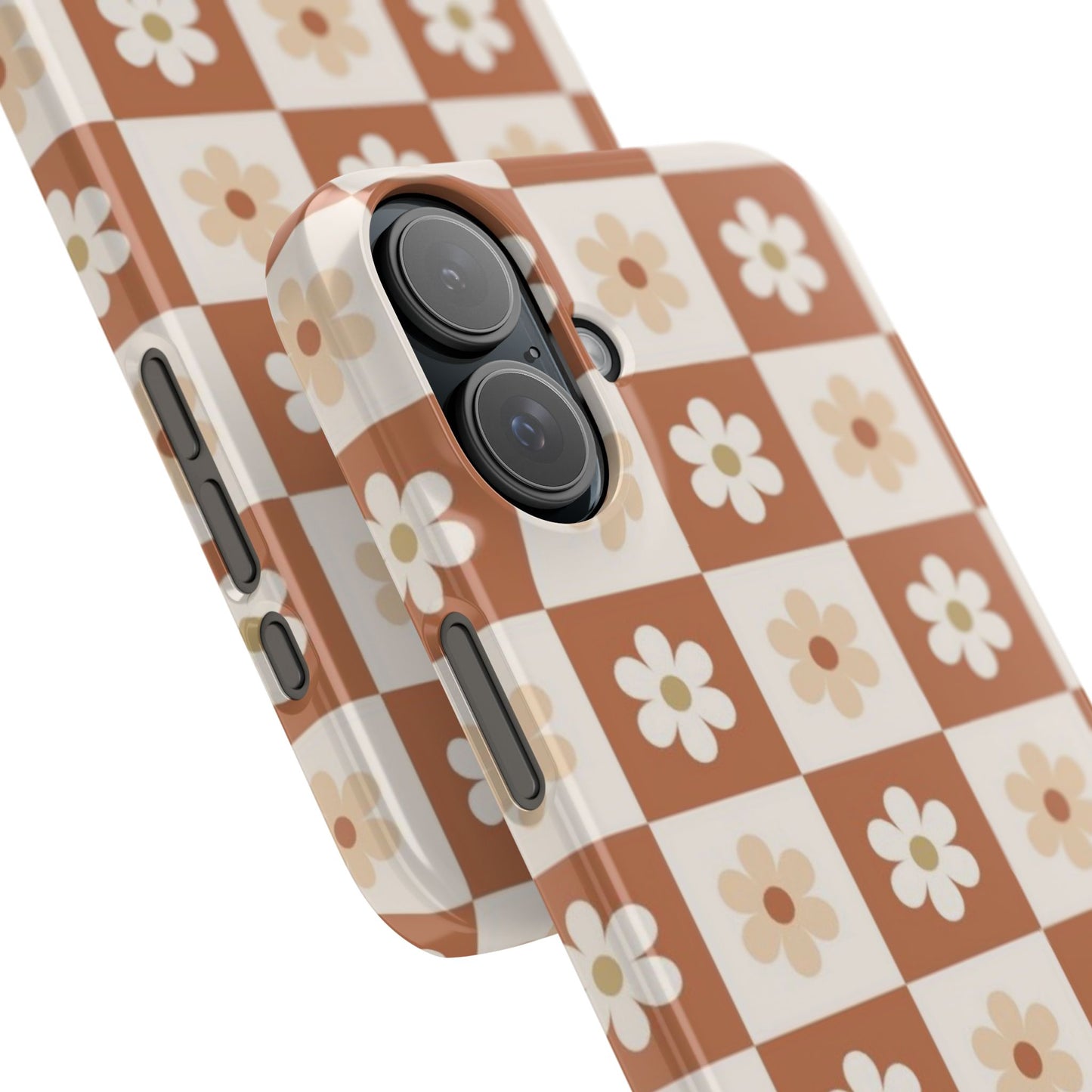 Autumn Checkered Floral Slim iPhone Case