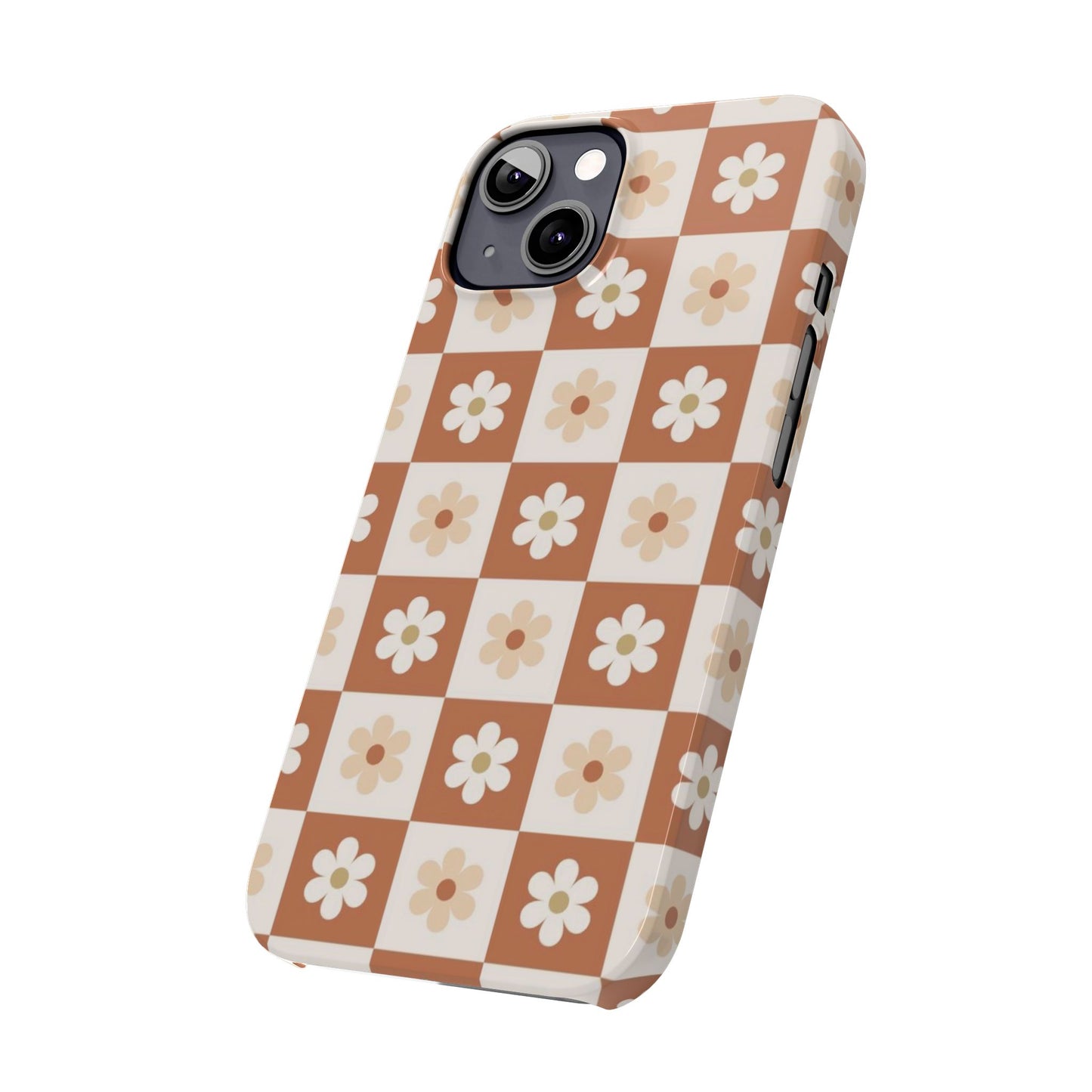 Autumn Checkered Floral Slim iPhone Case