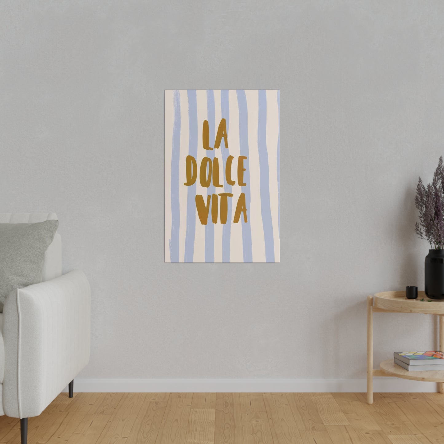 La Dolce Vita Blue Striped Matte Canvas, Stretched