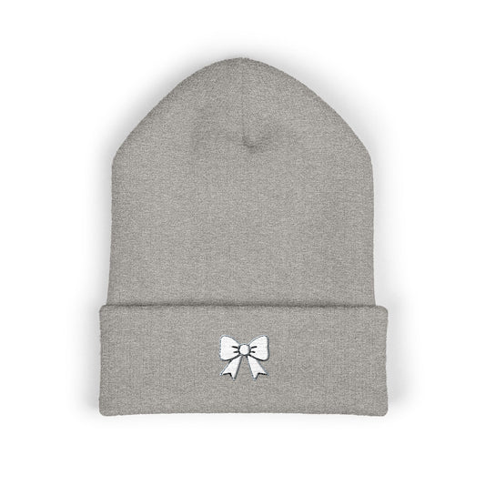 Emoji Bow Embroidered Classic Cuffed Beanie
