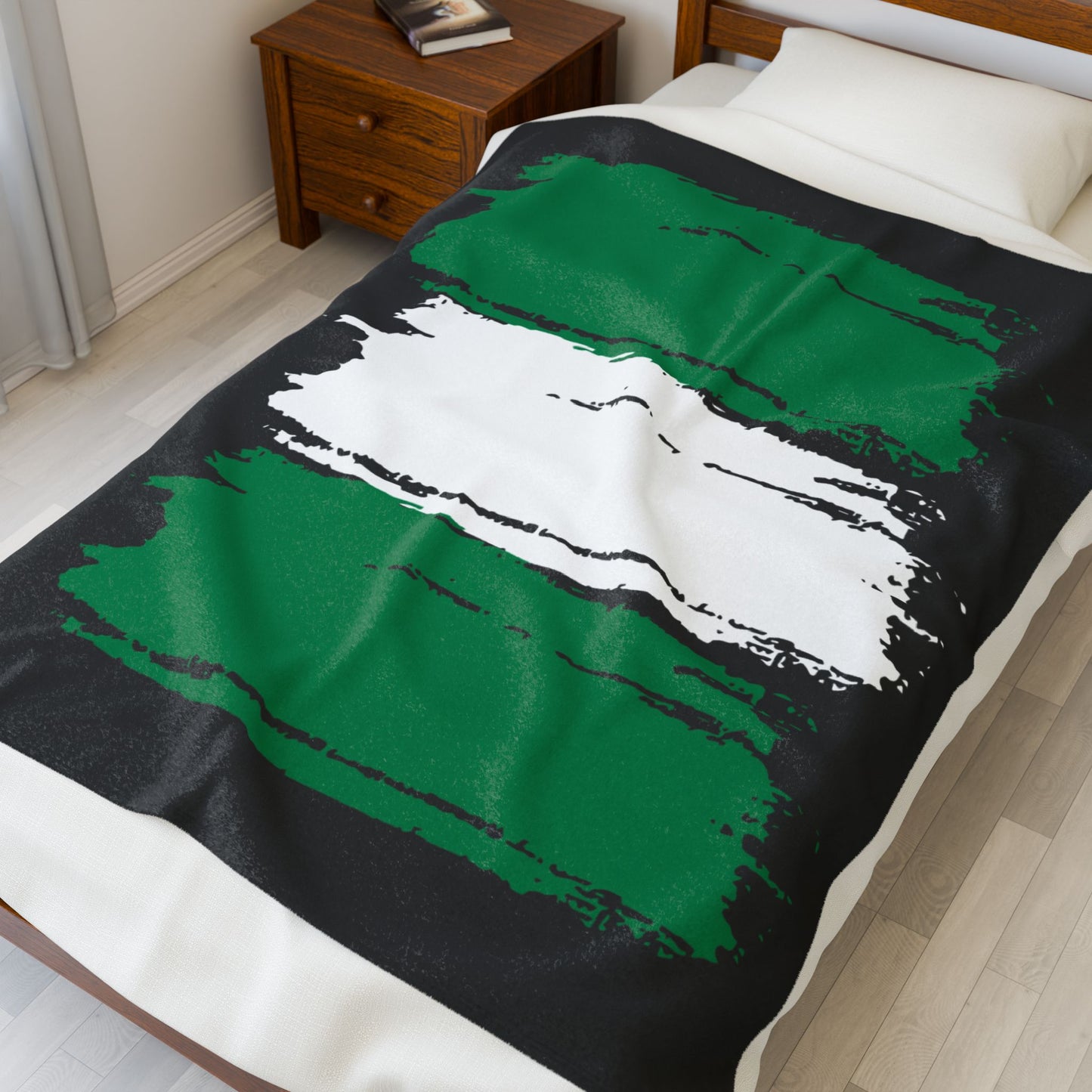 Nigerian Painted Flag Velveteen Plush Blanket