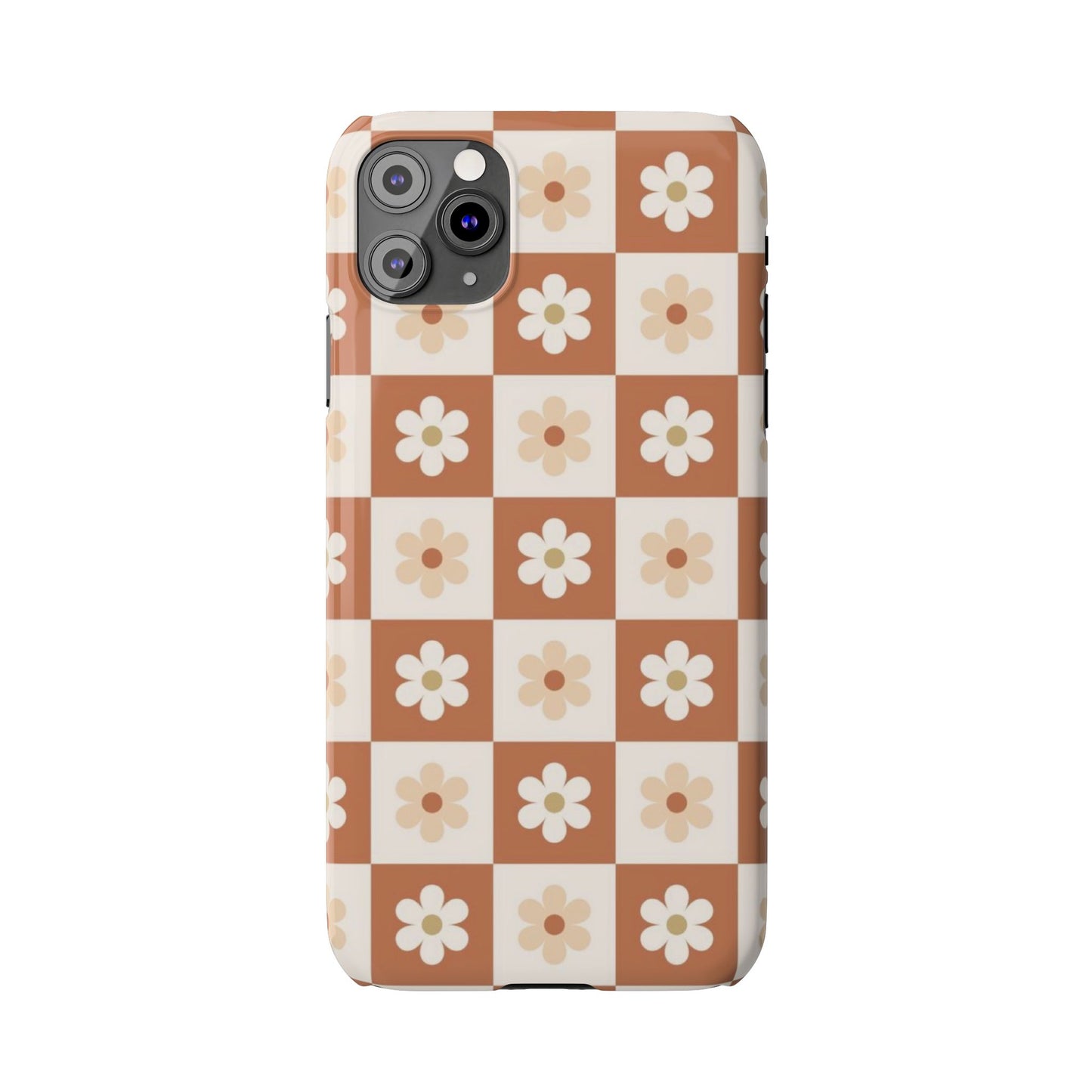 Autumn Checkered Floral Slim iPhone Case