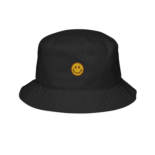 Retro Smiley Face Embroidered Bucket Hat