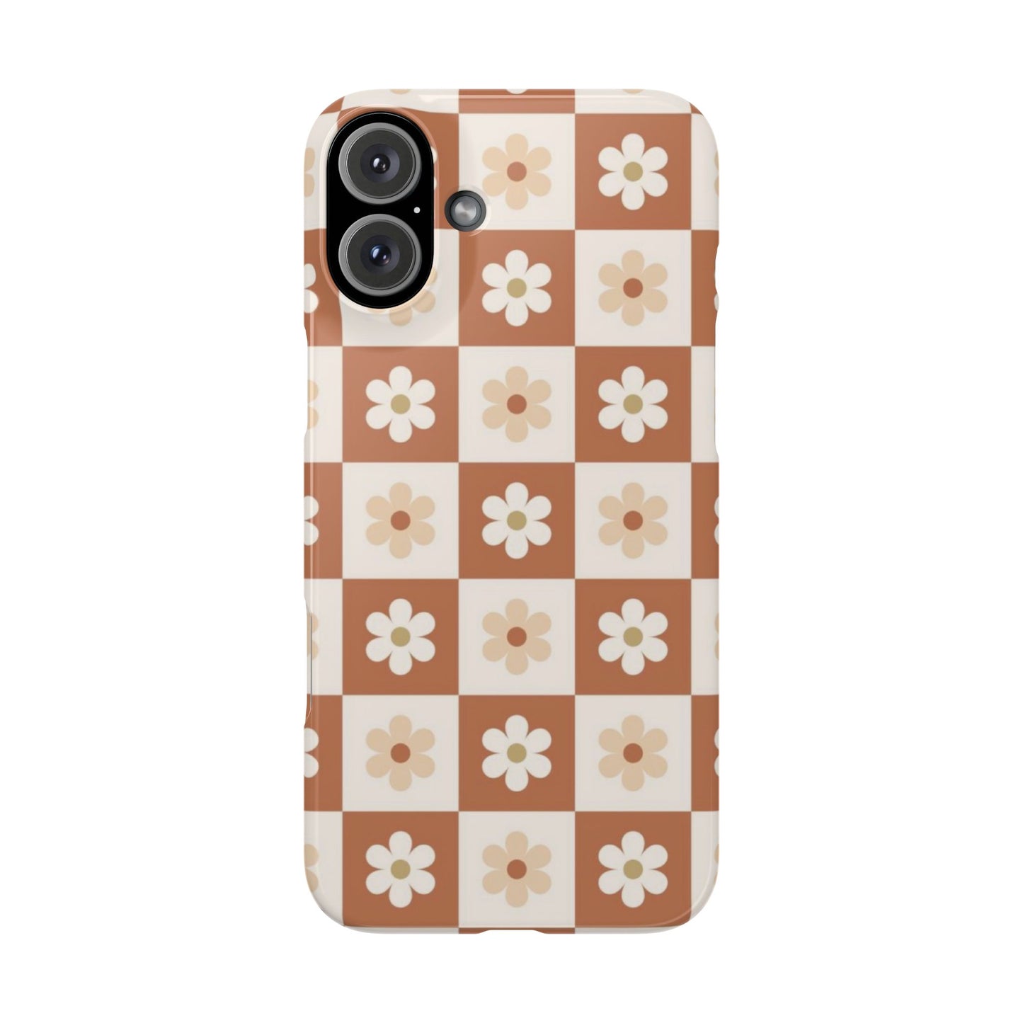 Autumn Checkered Floral Slim iPhone Case