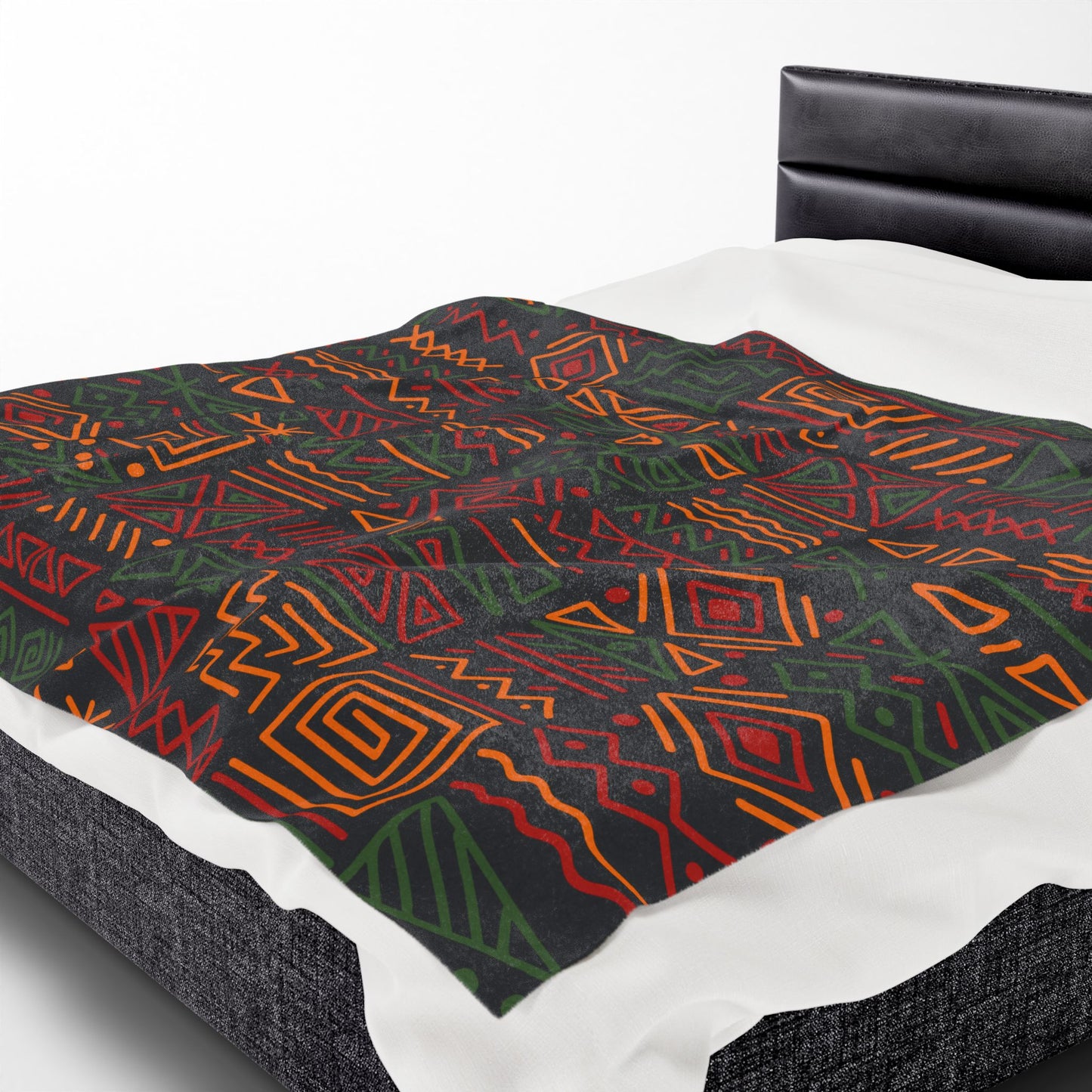 Kente Cloth Velveteen Plush Blanket