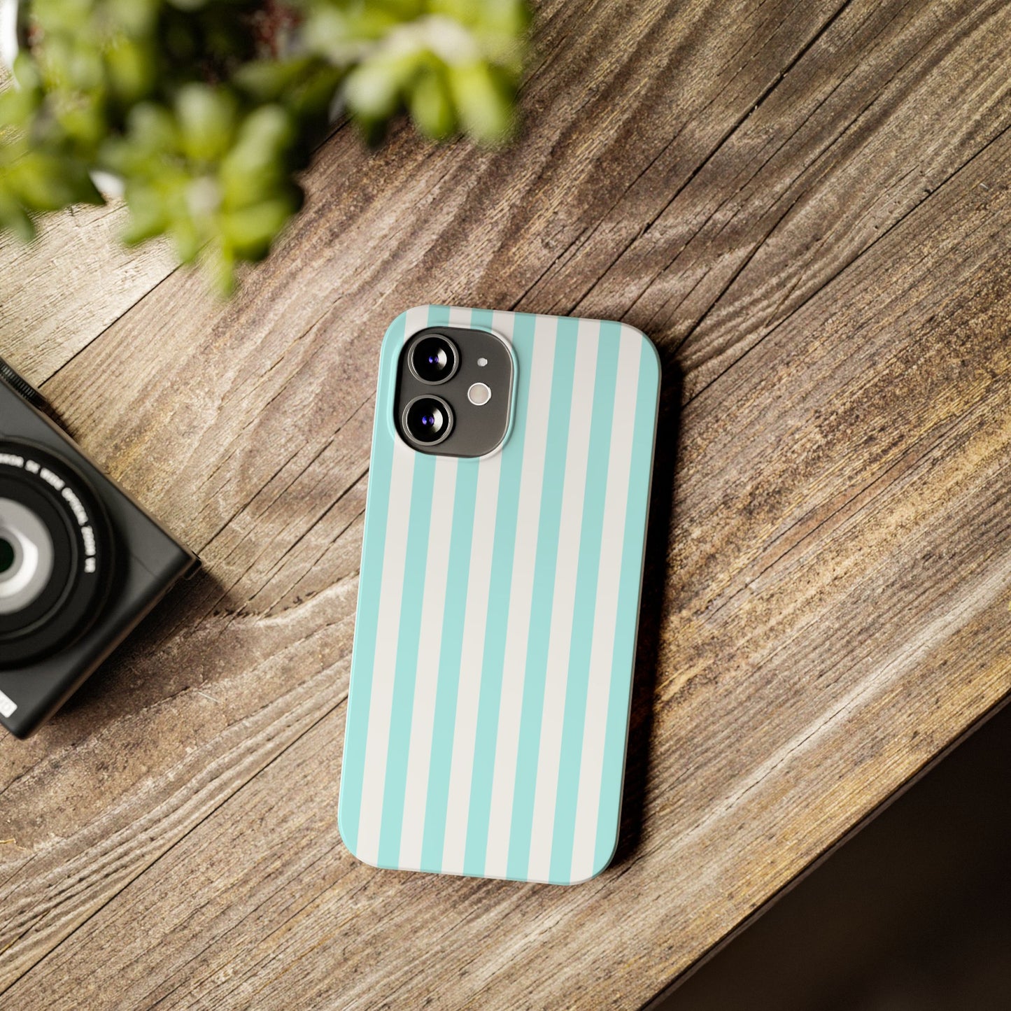 Blue Striped Summer Slim iPhone Case