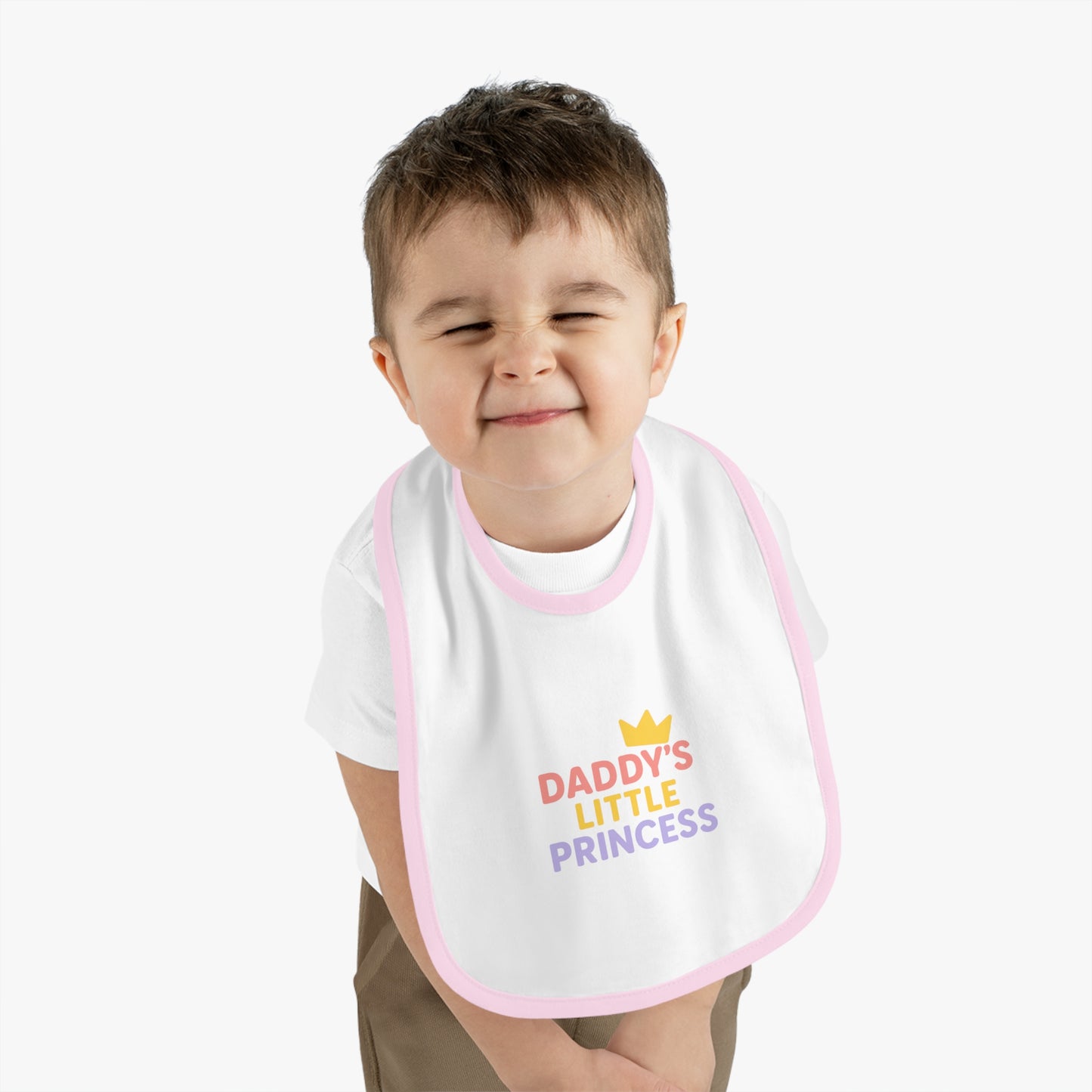 Daddy's Little Princess Baby Bib with Contrast Trim
