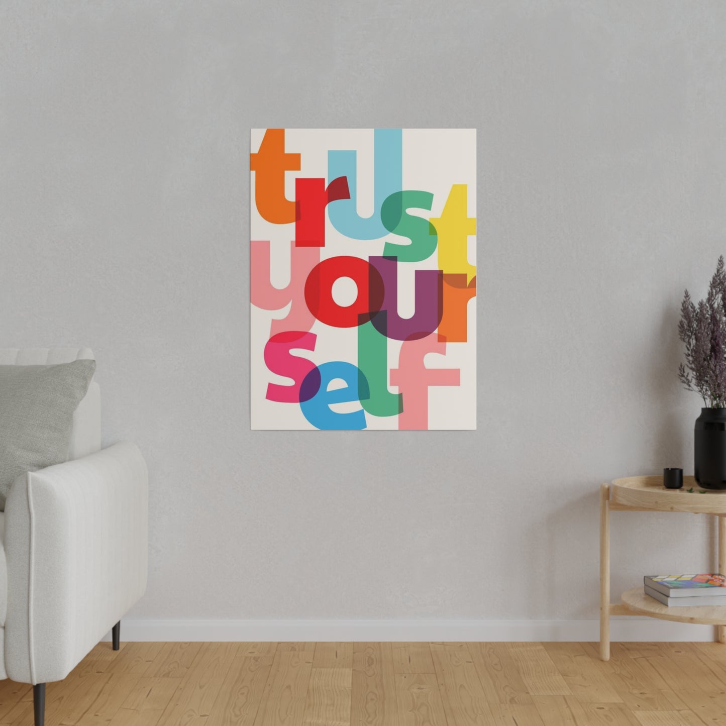 Trust Yourself Multicolor Matte Canvas, Stretched