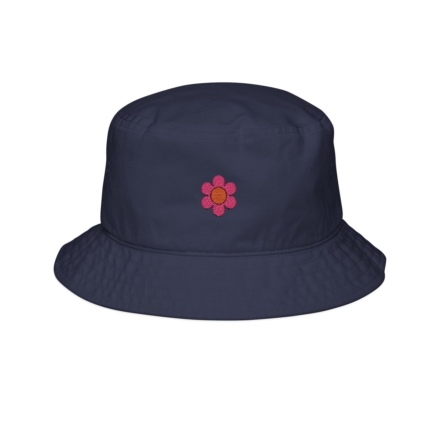 Retro Flower Pink Embroidered Bucket Hat
