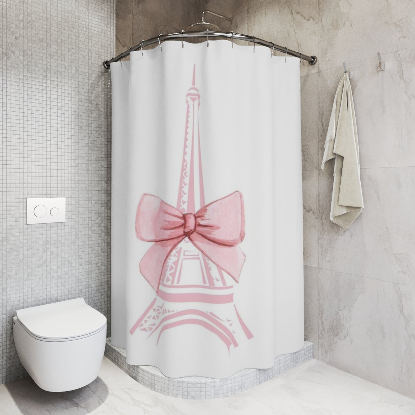 Eiffel Tower Bow Shower Curtain