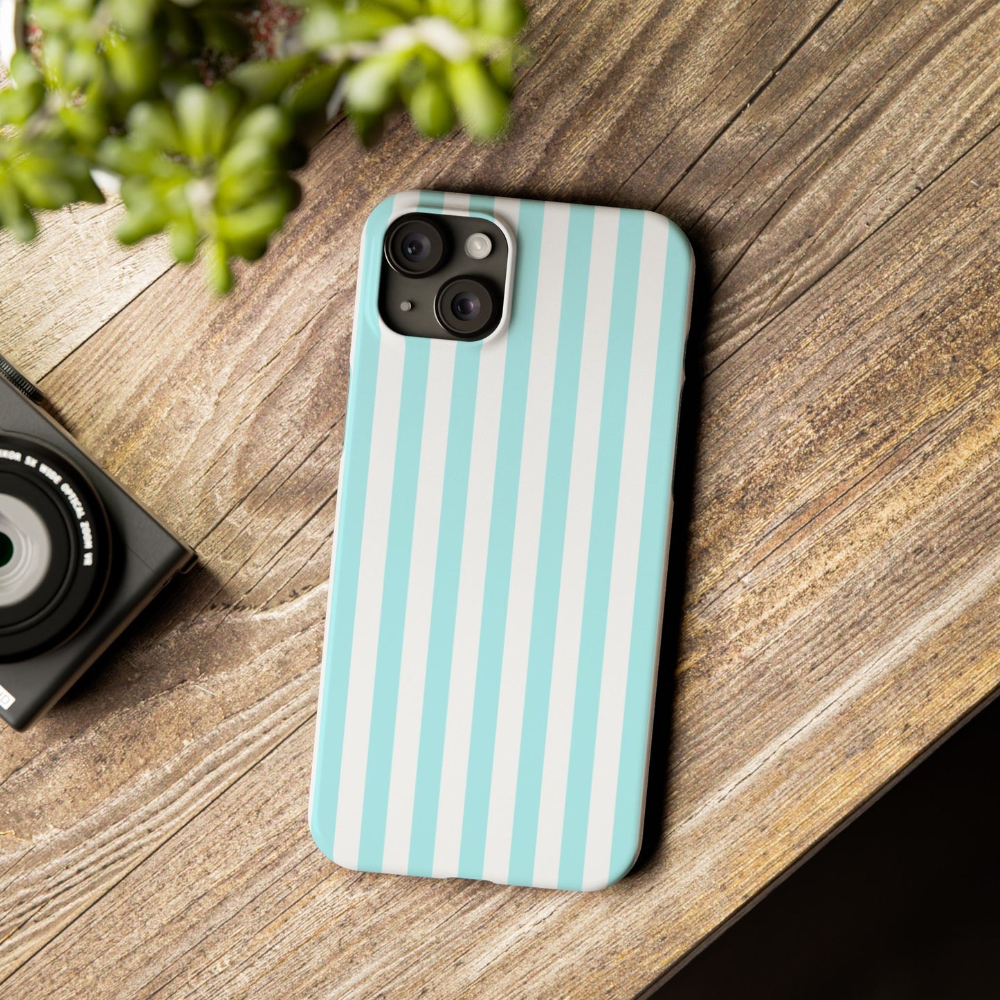 Blue Striped Summer Slim iPhone Case