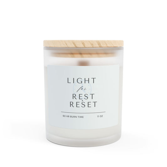 Light for Rest and Reset Frosted Glass Woodwick Candle