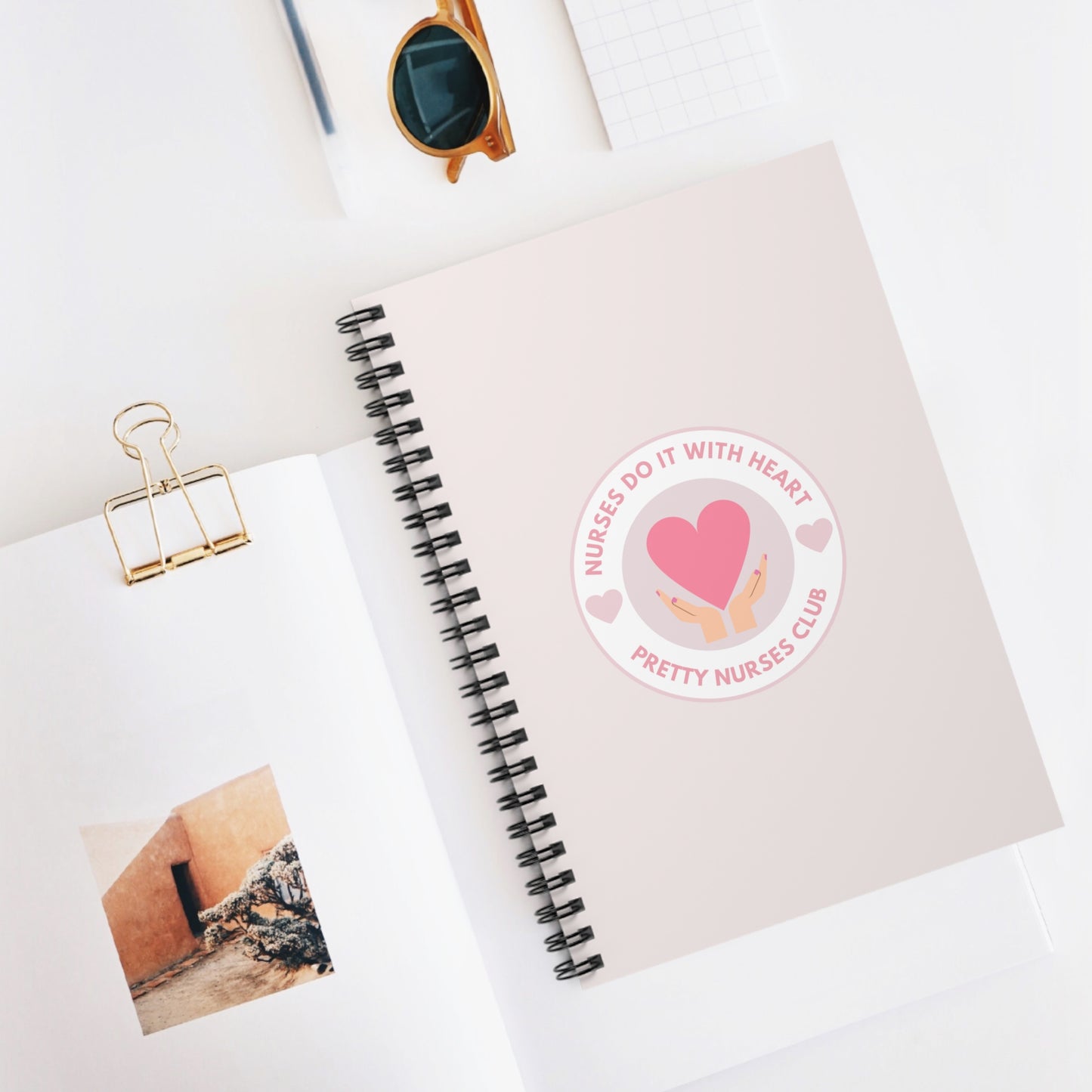 Nurses With Heart Spiral Notebook - Ruled Line