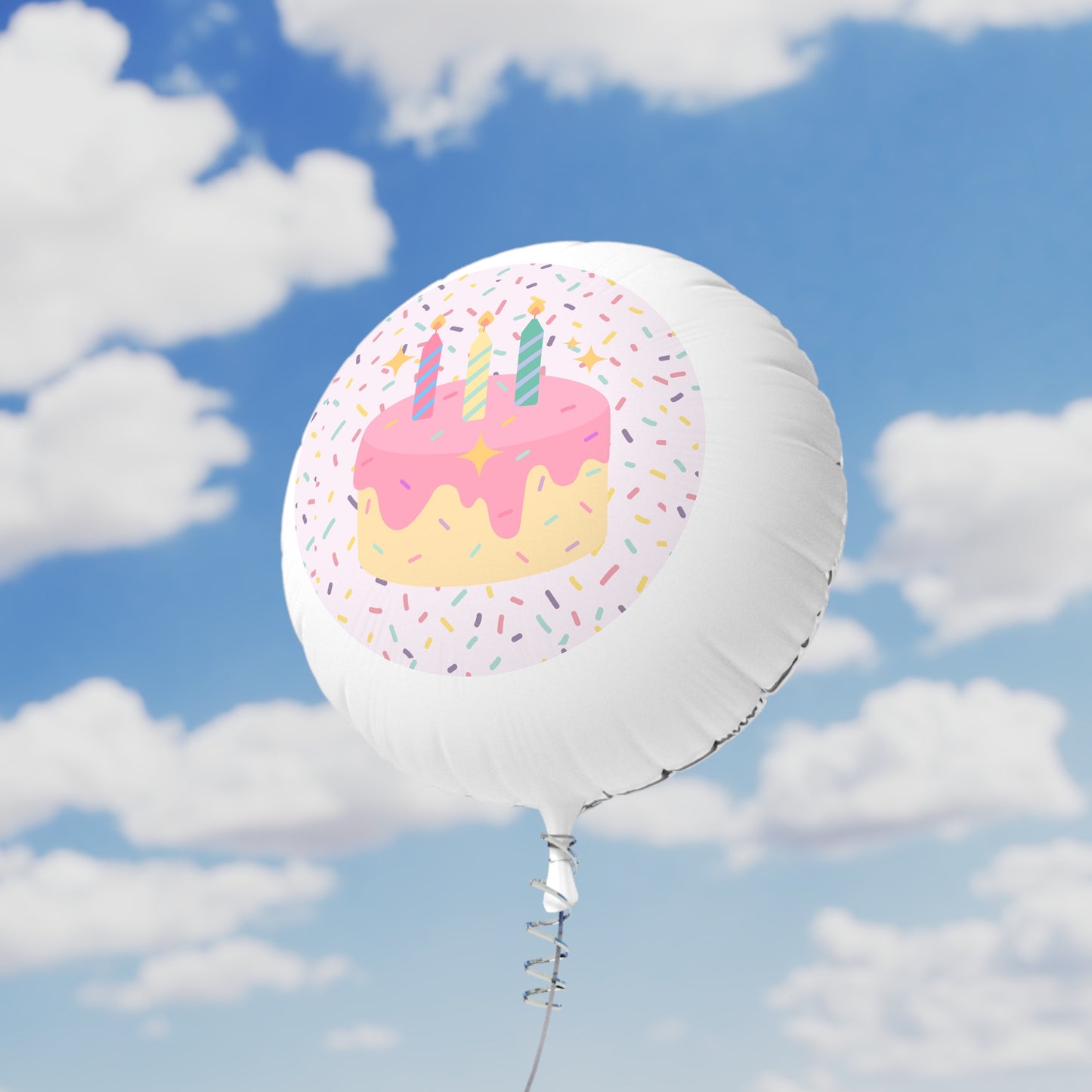 Pink Birthday Sprinkles Mylar Helium 22" Balloon