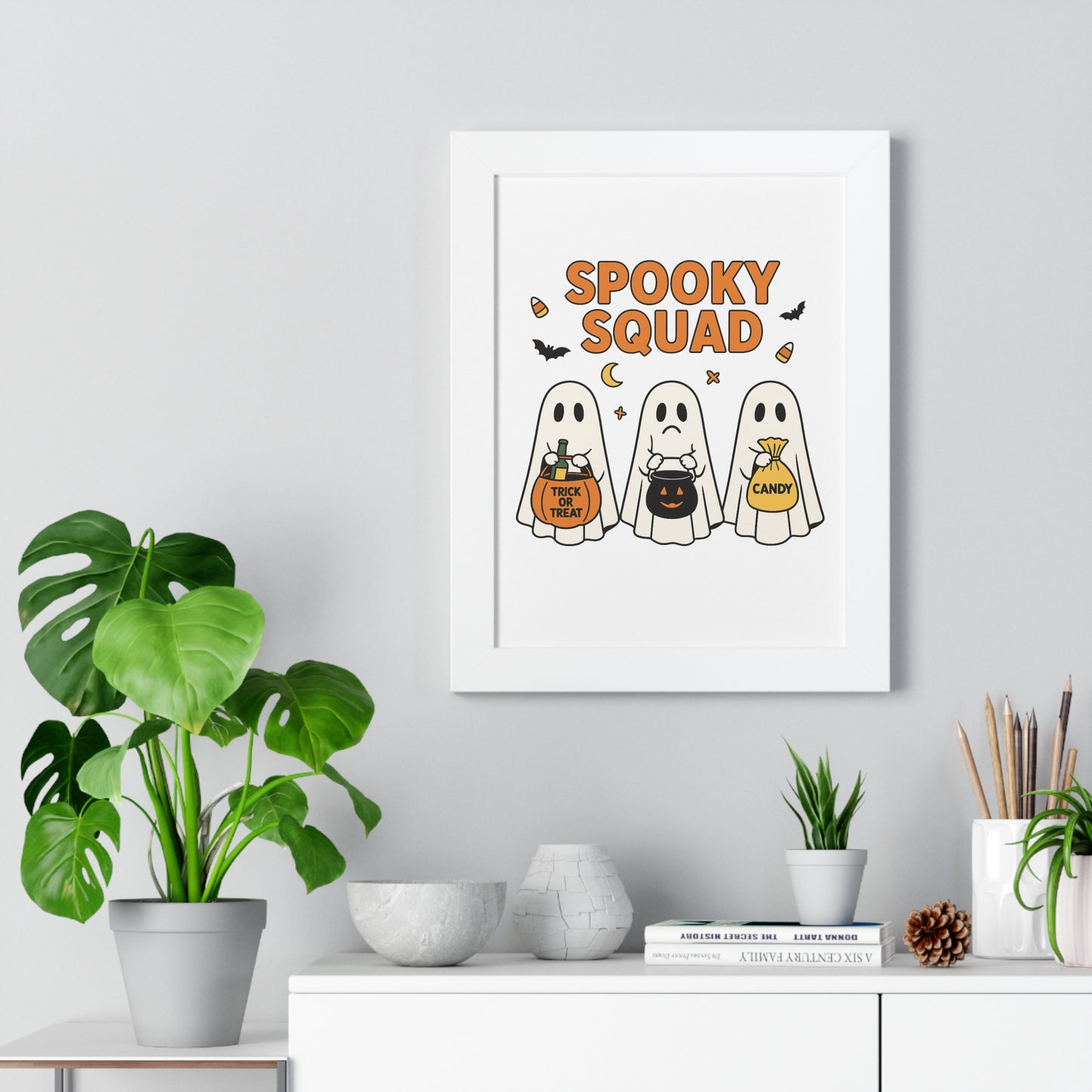Spooky Squad Trick or Treat Framed Poster (Black or White Frame)