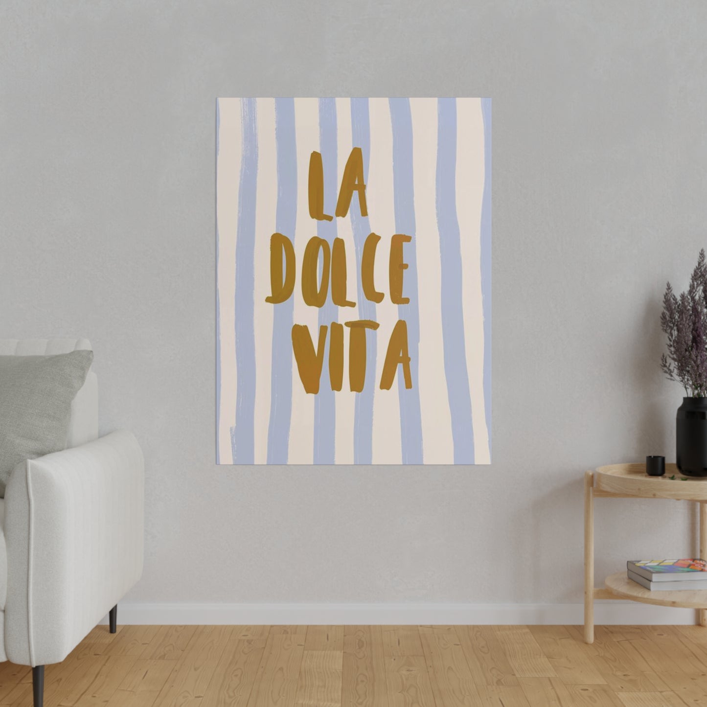 La Dolce Vita Blue Striped Matte Canvas, Stretched