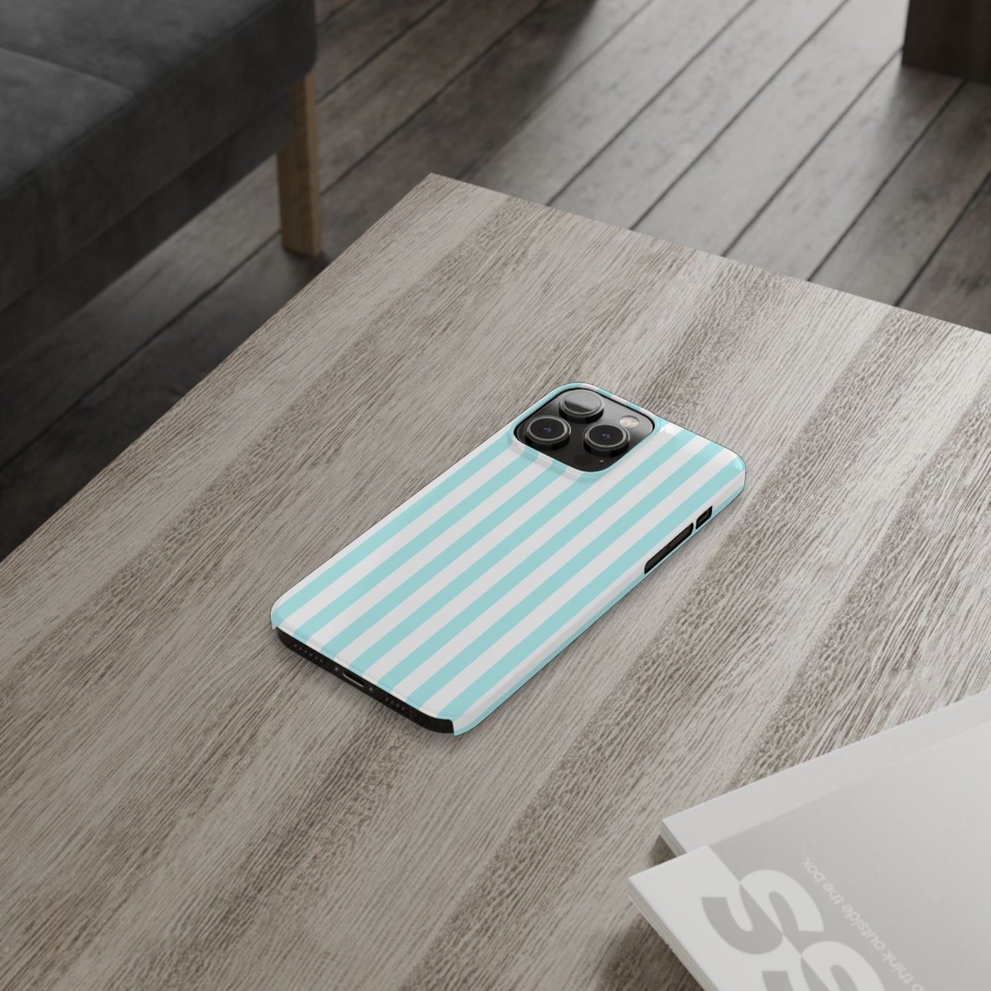 Blue Striped Summer Slim iPhone Case