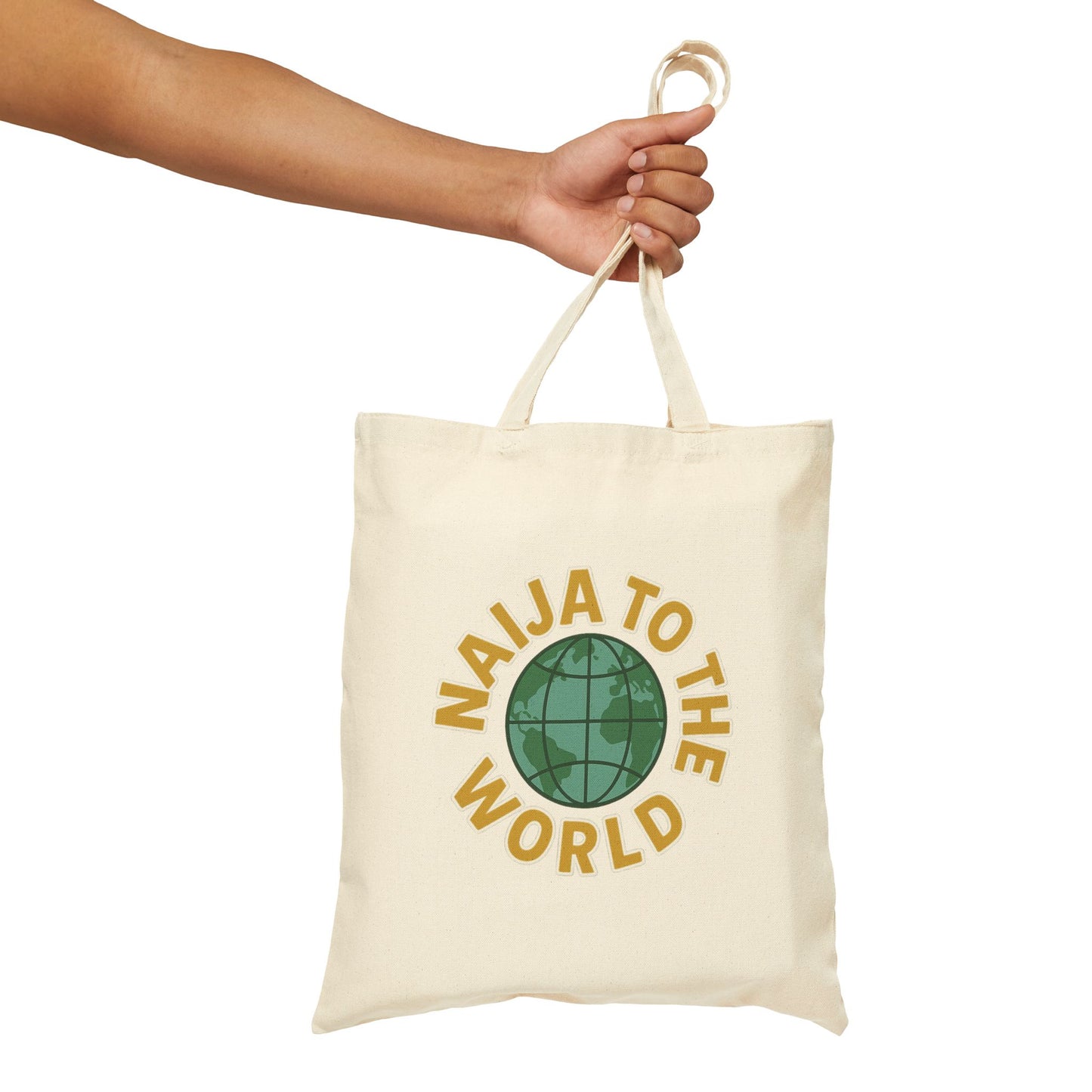 Naija to the World 100% Cotton Canvas Tote Bag