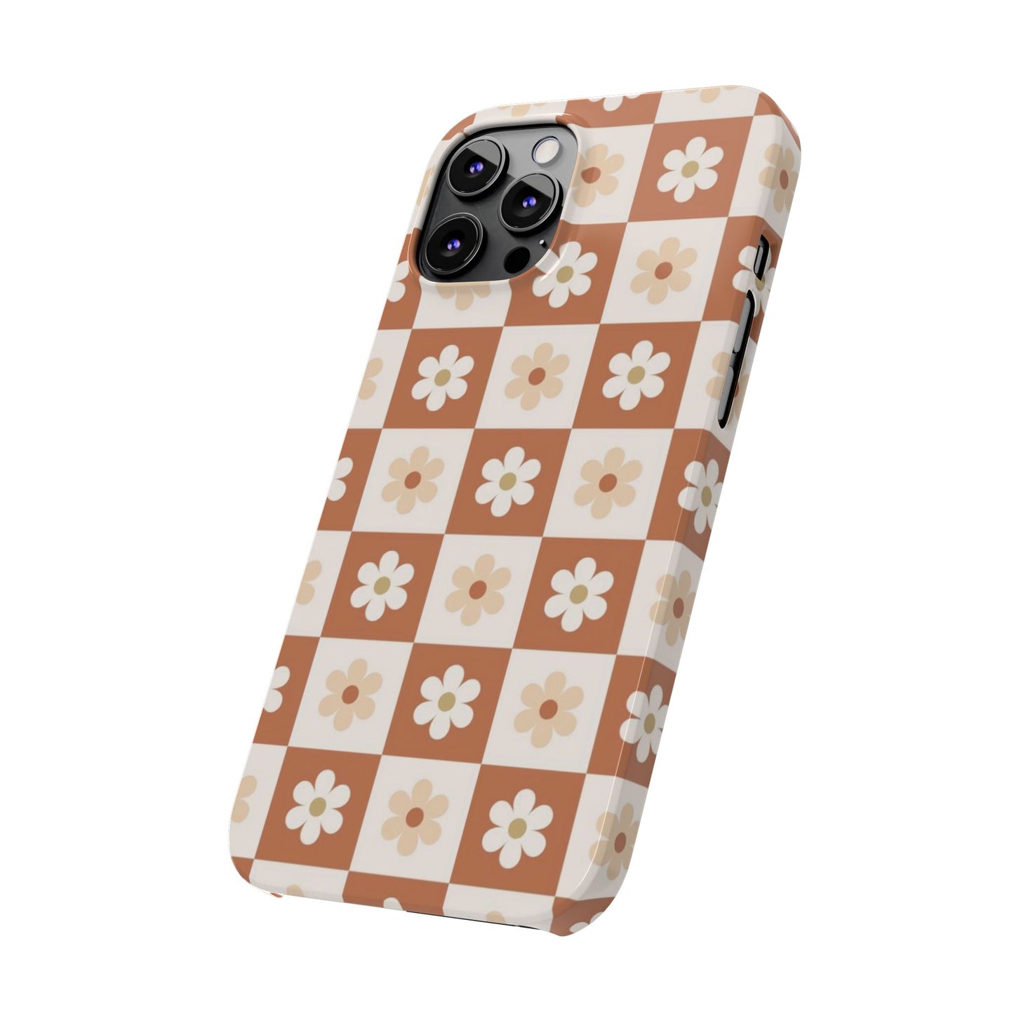 Autumn Checkered Floral Slim iPhone Case