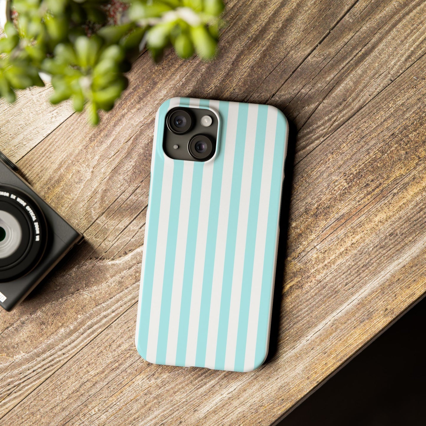 Blue Striped Summer Slim iPhone Case