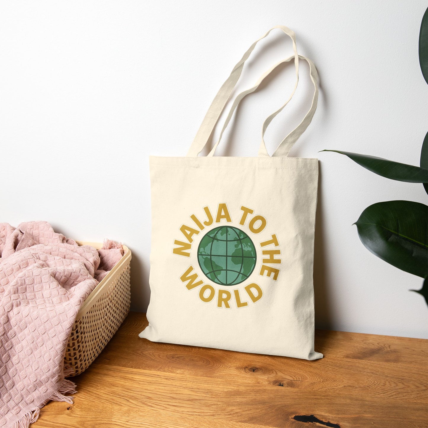 Naija to the World 100% Cotton Canvas Tote Bag