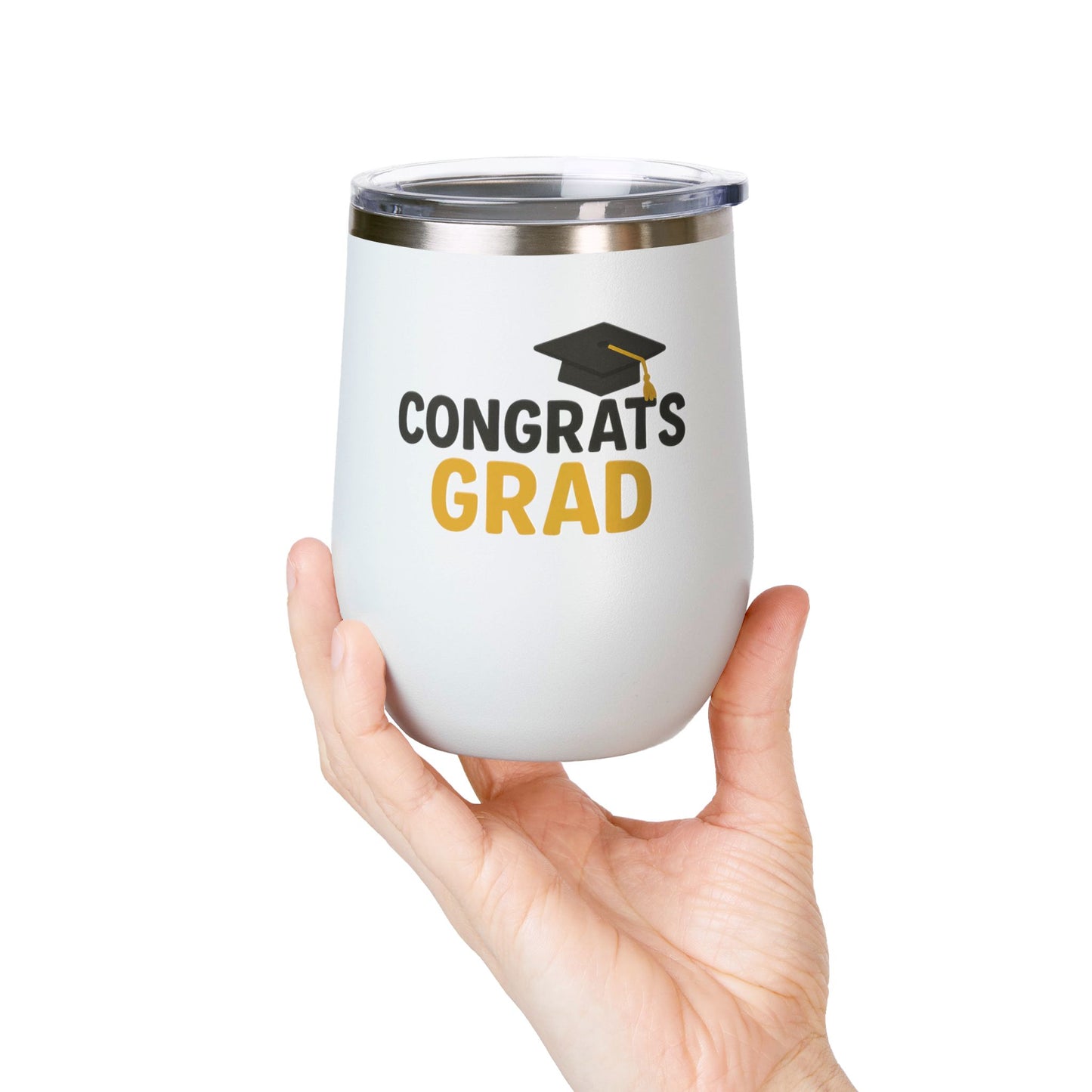 Congrats Grad Cap Graduation Wine Tumbler