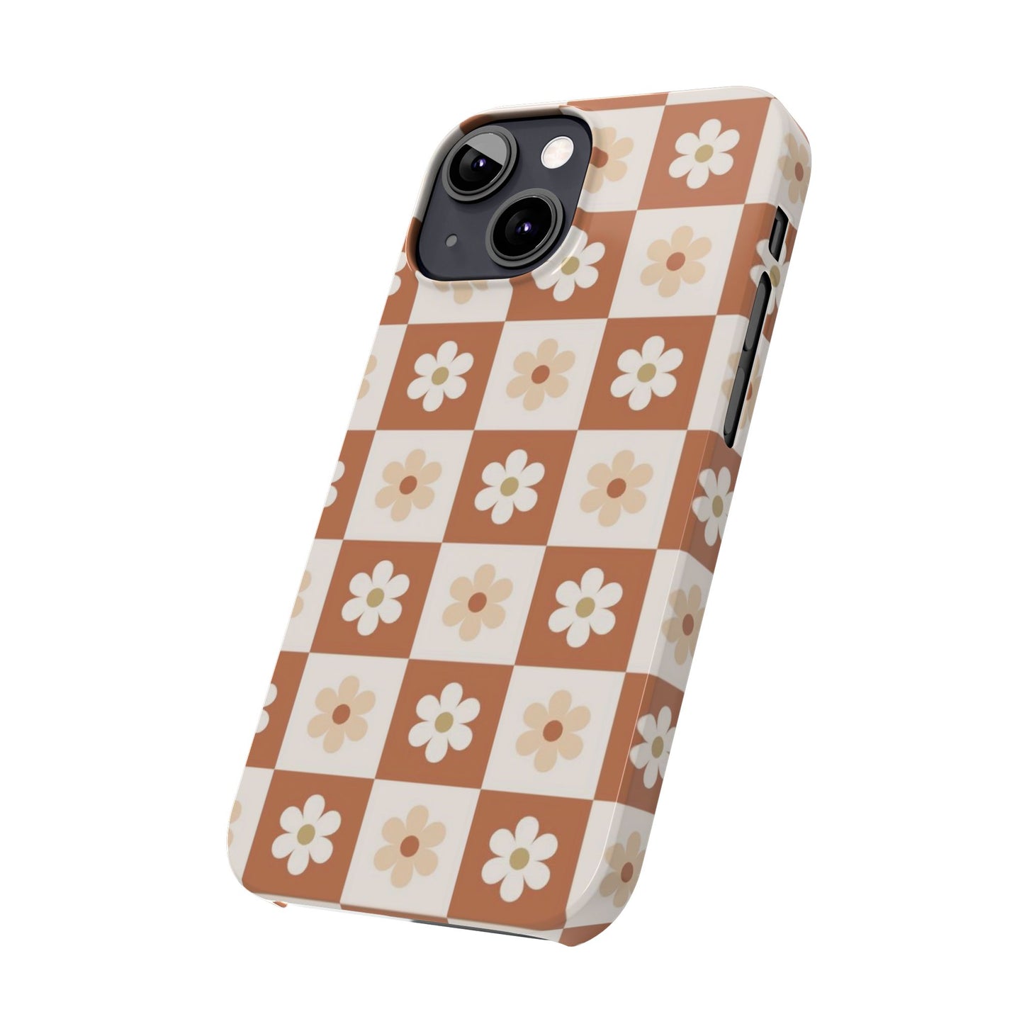 Autumn Checkered Floral Slim iPhone Case