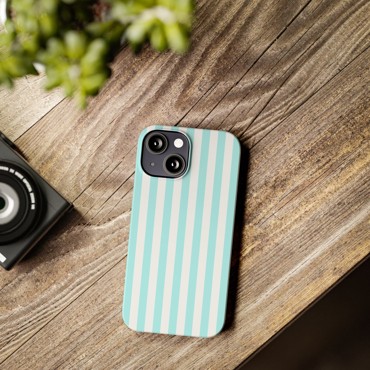 Blue Striped Summer Slim iPhone Case