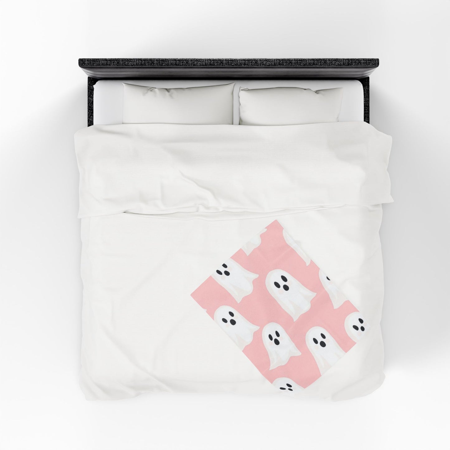 Cute Ghost Pattern Pink Velveteen Plush Blanket