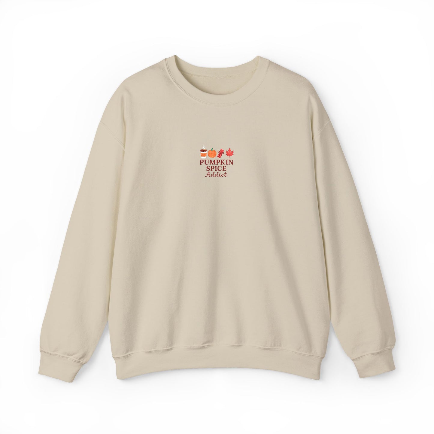 Pumpkin Spice Addict Embroidered Crewneck Sweatshirt