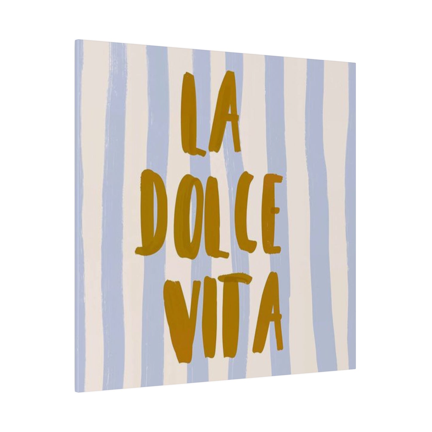 La Dolce Vita Blue Striped Matte Canvas, Stretched