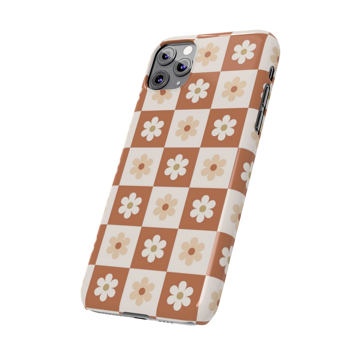 Autumn Checkered Floral Slim iPhone Case