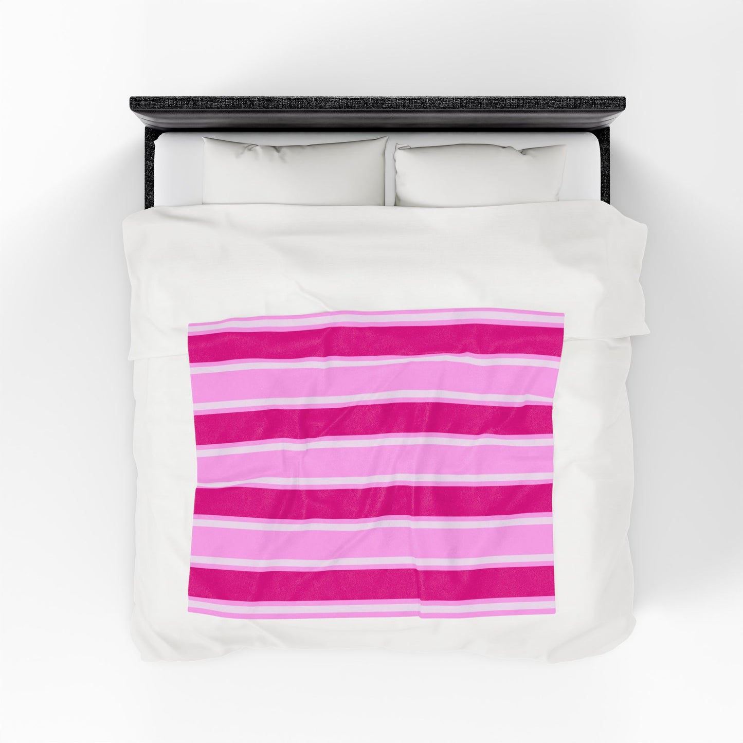 Think Pink Striped Velveteen Plush Blanket