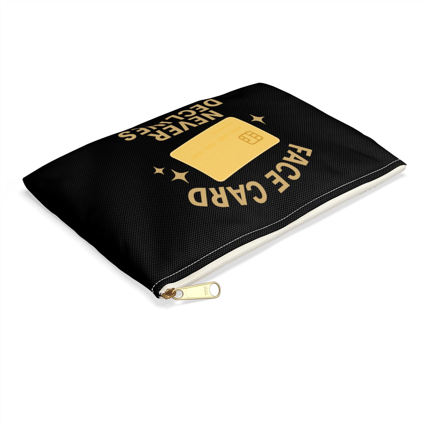 Face Card Never Declines Black Accessory Pouch