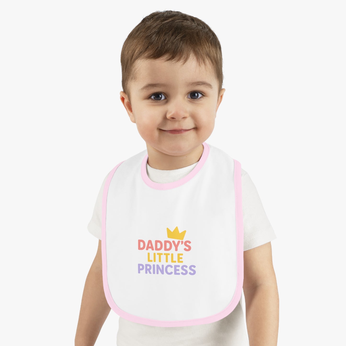 Daddy's Little Princess Baby Bib with Contrast Trim