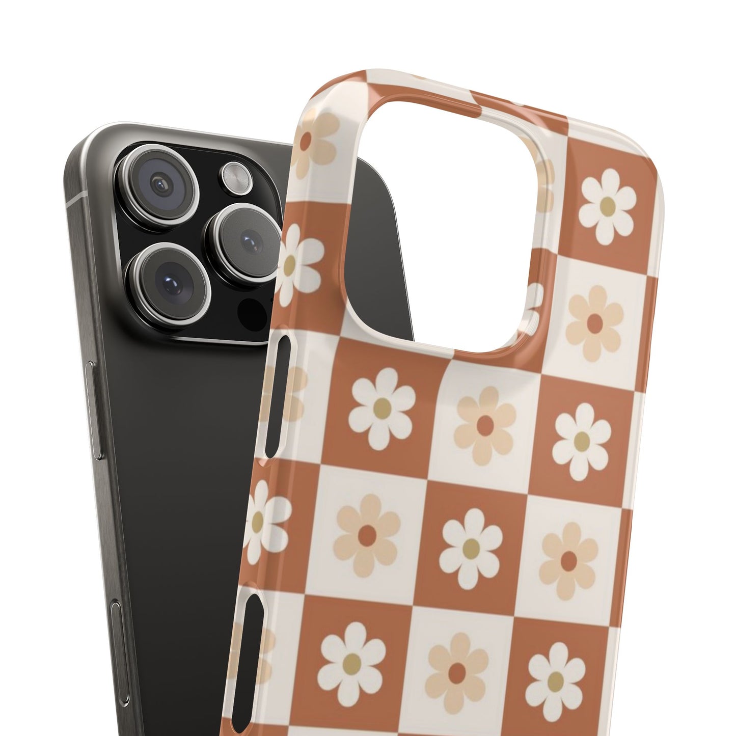 Autumn Checkered Floral Slim iPhone Case