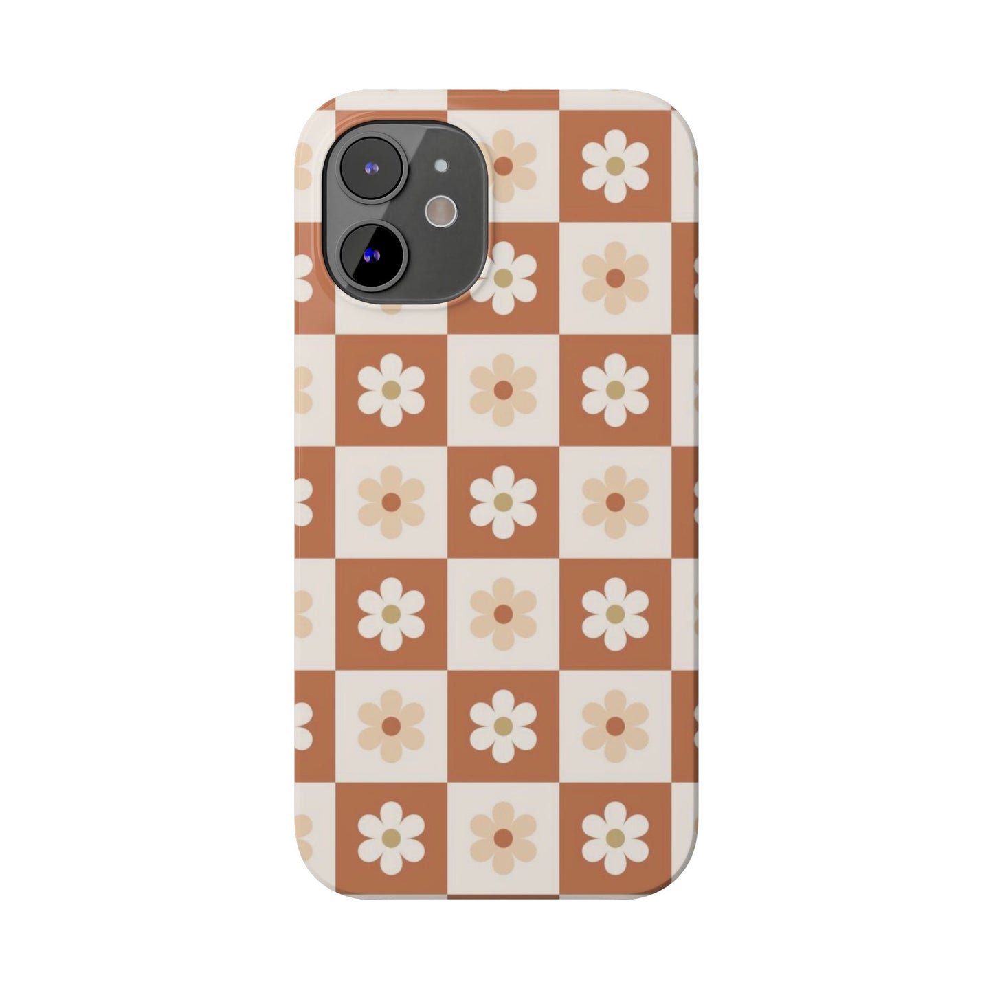 Autumn Checkered Floral Slim iPhone Case