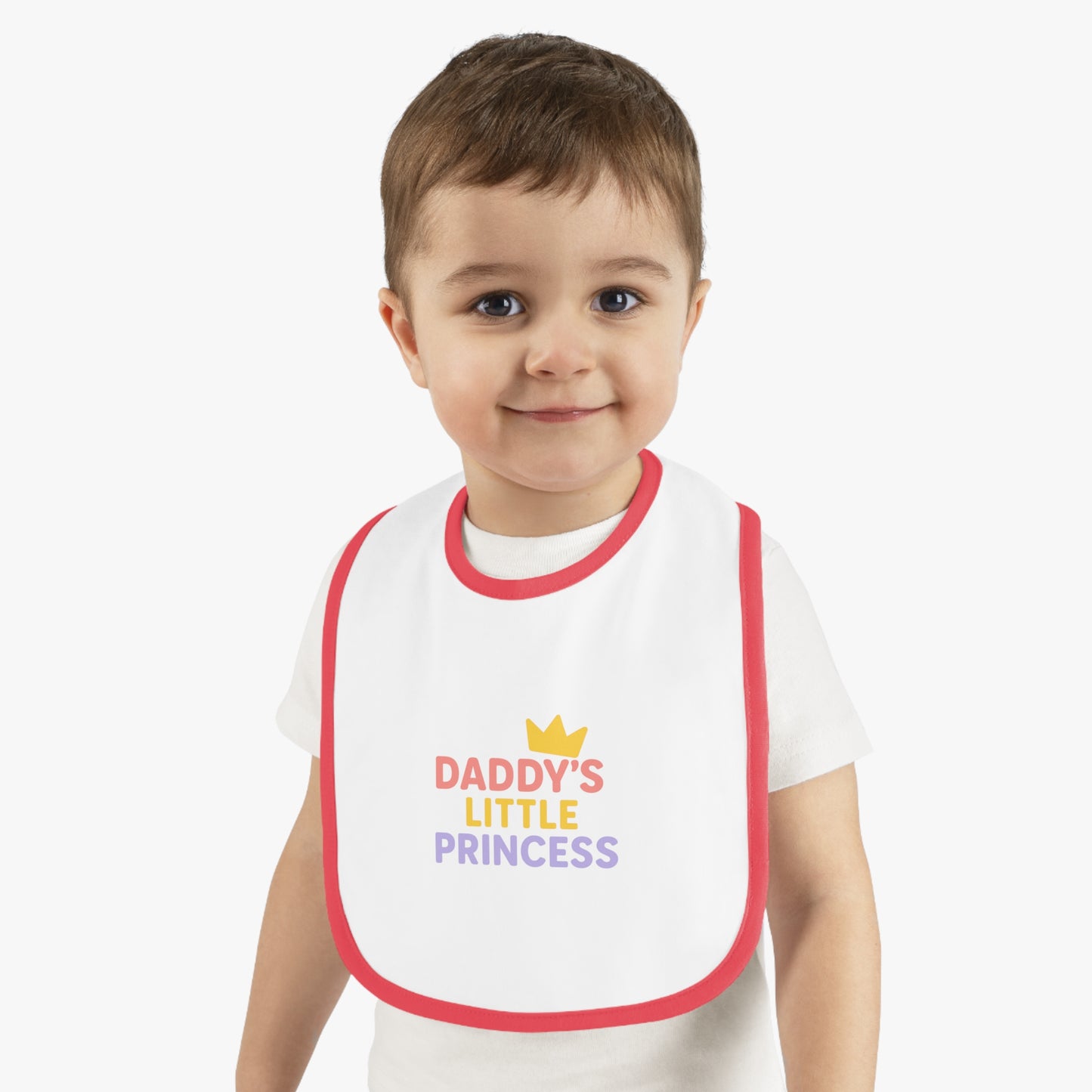 Daddy's Little Princess Baby Bib with Contrast Trim